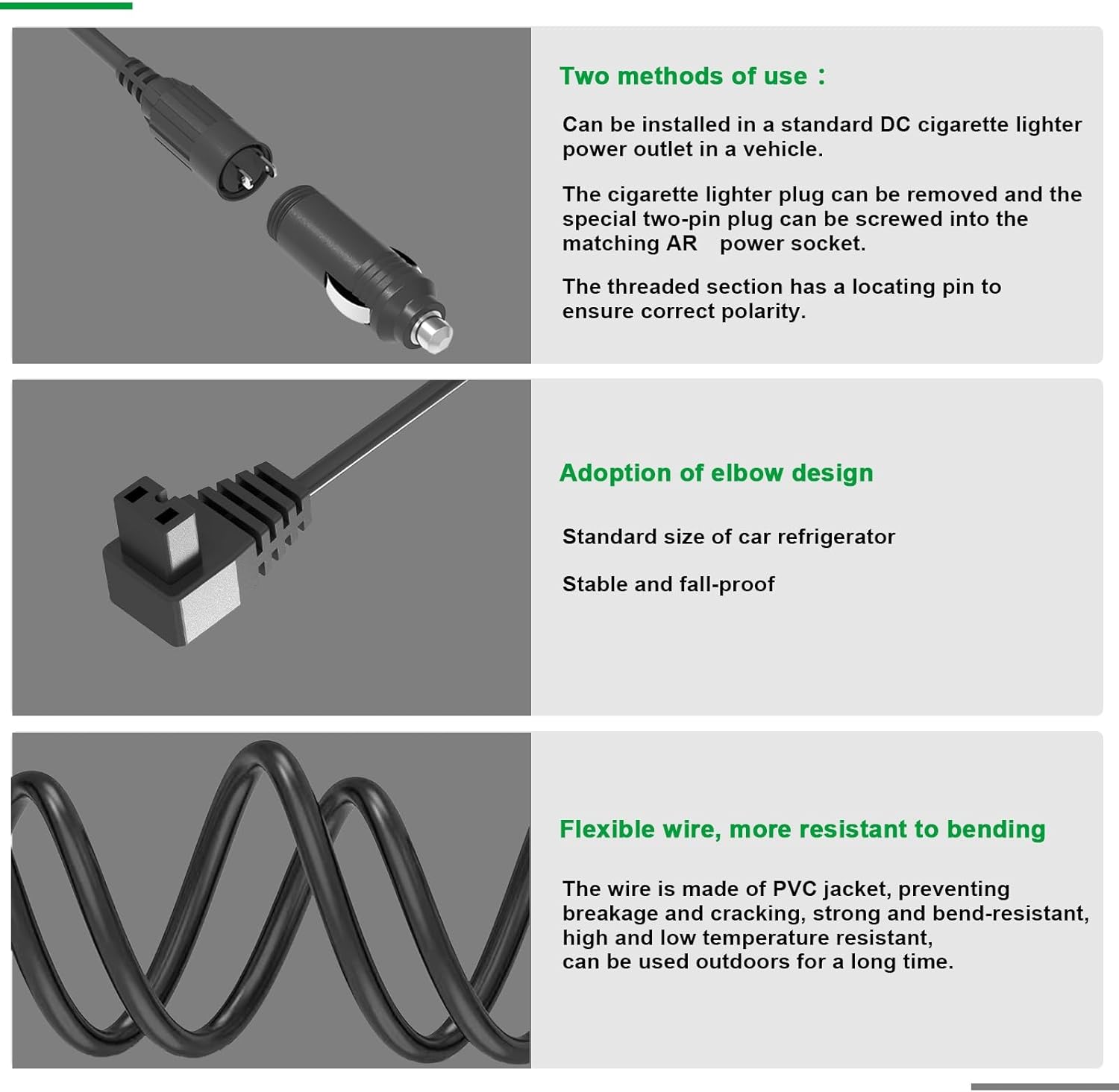 Threaded Socket Surface Mount Outlet,10910076 DC Power Cord,2-PINConnector Plug, for Fridge Freezers,12 Volt Refrigerator, Portable Refrigerator for 4WD 4x4 Camper, Trailer Marine Boat