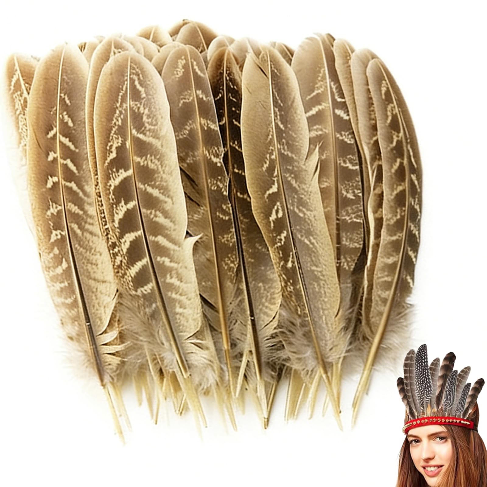 30 Pcs of Natural Pheasant Feathers, Brown Feathers, Craft Pheasant Feathers, Mixed with Natural Feathers, Can be Used for Clothing, Masks, Weddings, Parties, Decorative Flower Arrangements
