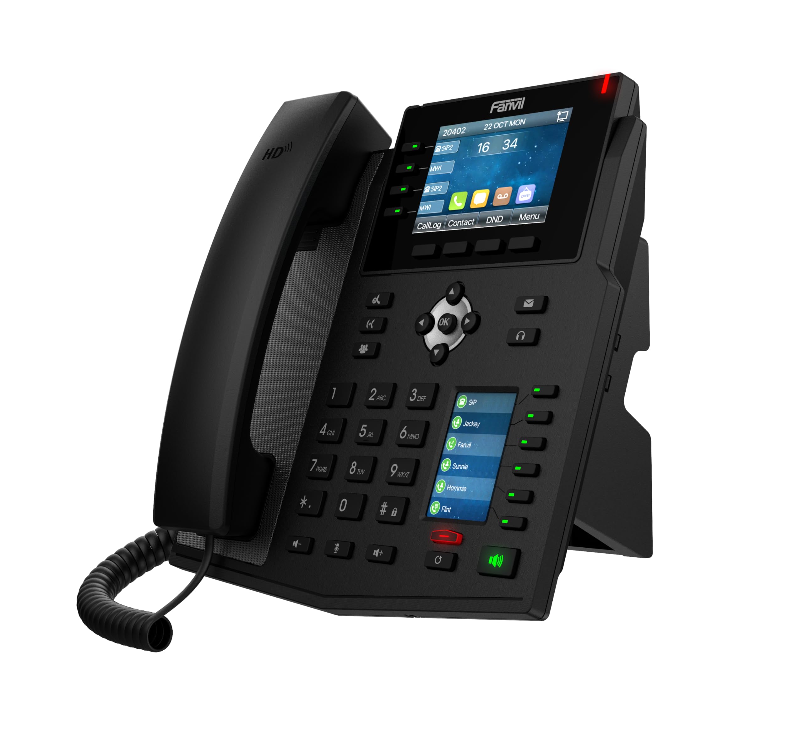Fanvil X5U téléphone Fixe Noir 16 Lignes LCD WiFi