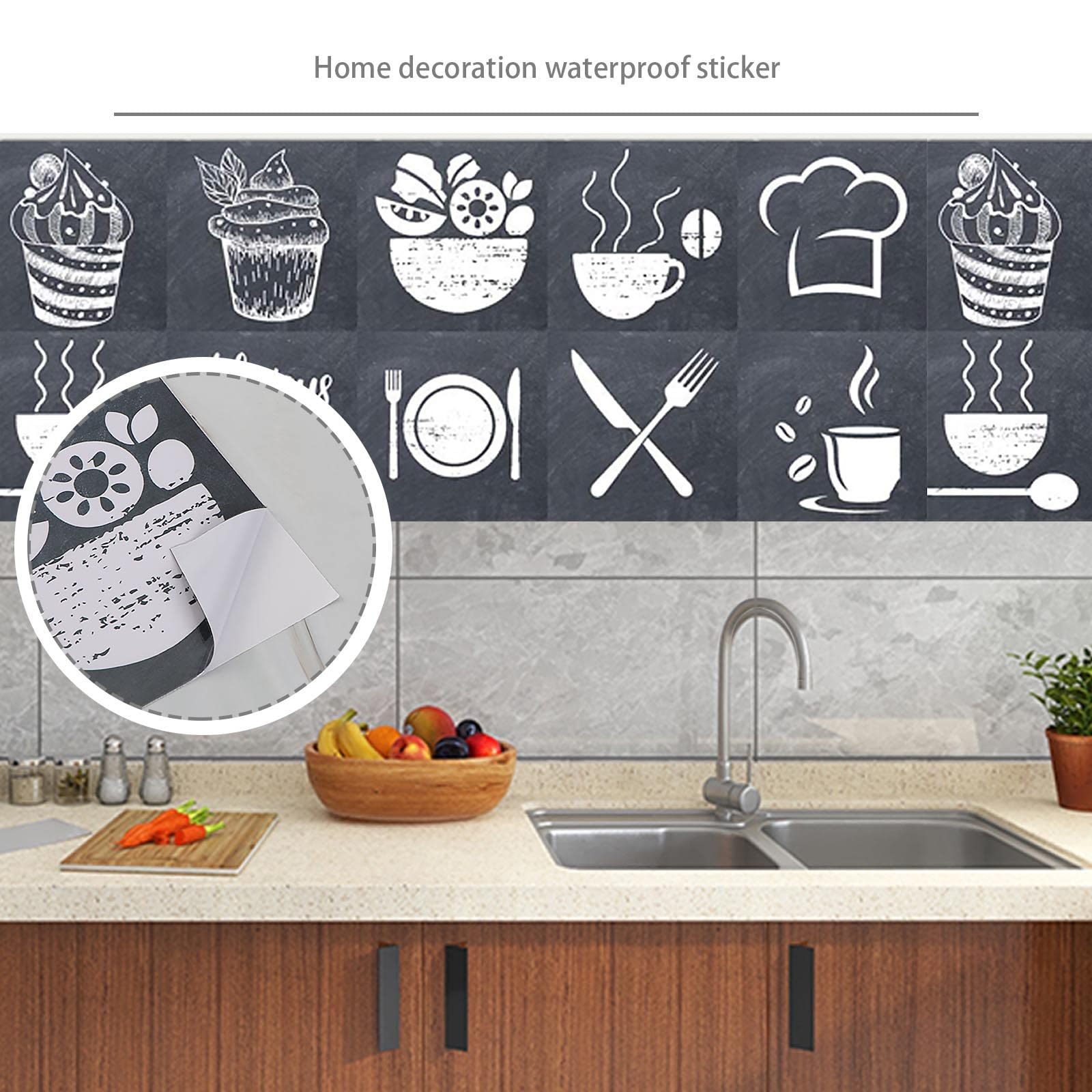 36 Adesivi Per Piastrelle Cucina In PVC: Scritte Sul Cibo, Impermeabili E Anti-olio Per Rinnovare La Tua Parete!