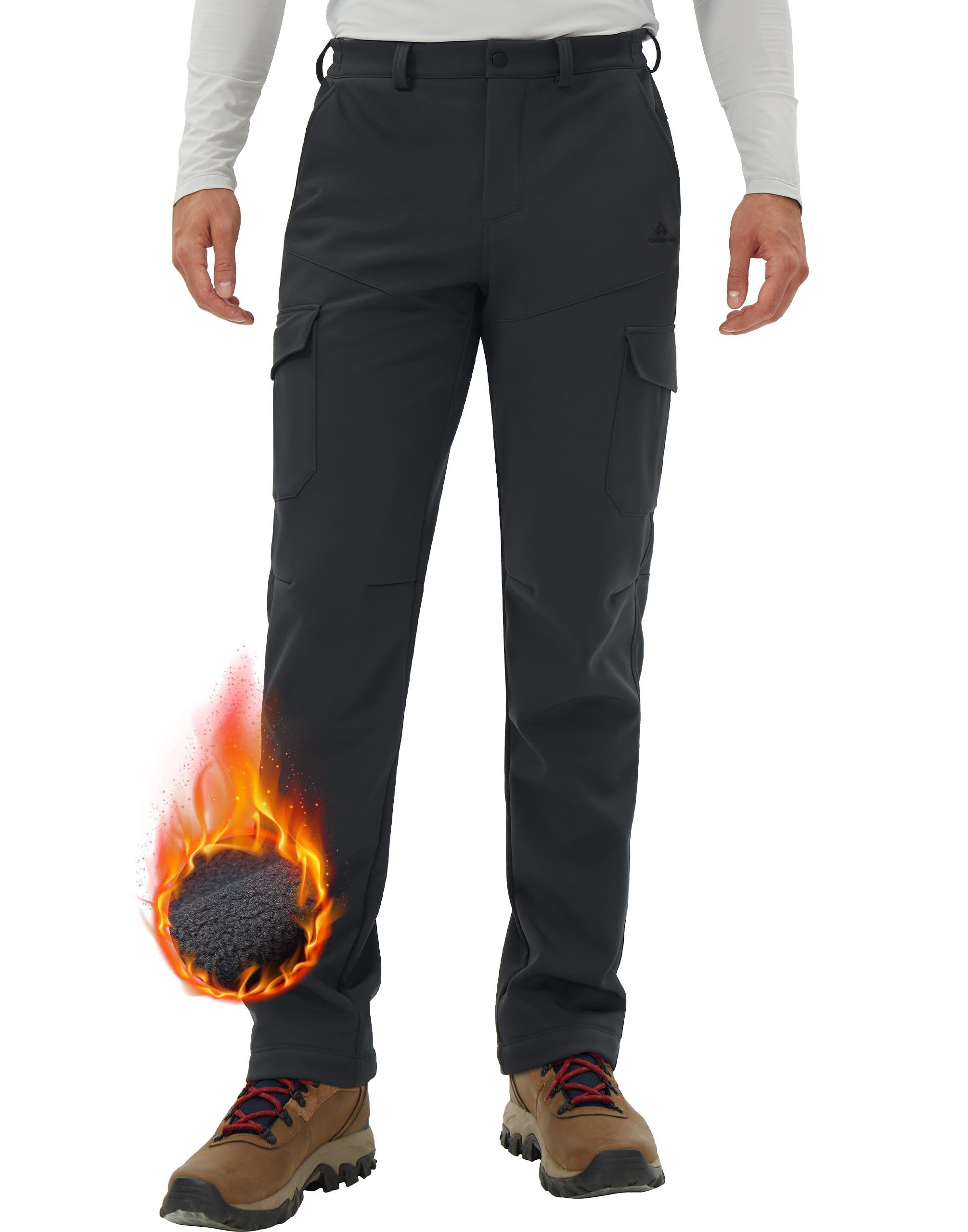 Pioneer Camp Pantaloni cargo da uomo foderati in pile Softshell impermeabili pantaloni da lavoro da neve sci isolati caldi pantaloni invernali