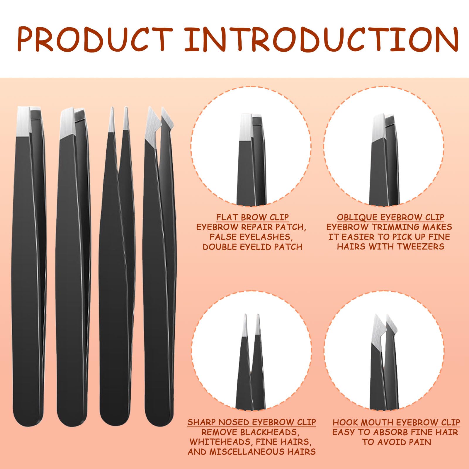 AYNKH 7 Piece Eyebrow Scissors Set,Stainless Steel,Hollywood Browzer,Eyebrow Razor,Unisex,Eyebrows Kit,Eyebrows Pluckers,Precision Plucking for Facial Hair,Chin - Image 3