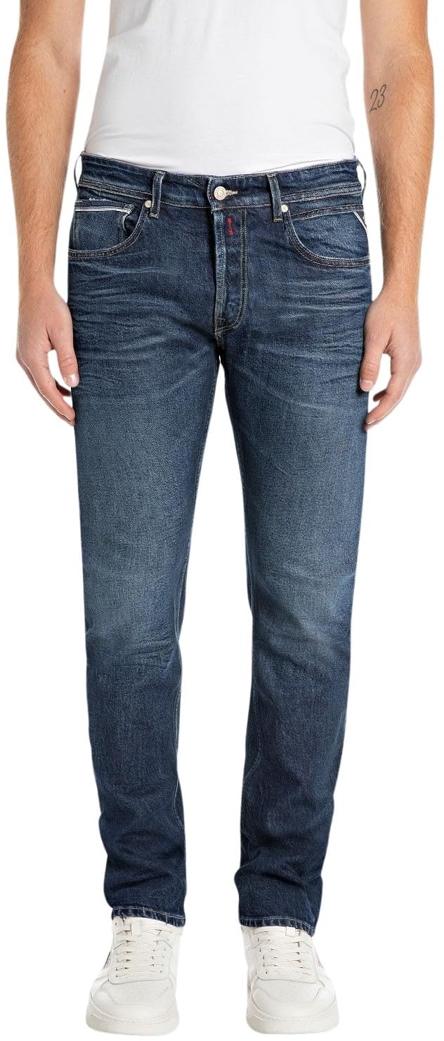 REPLAY Adult MA972 Grover Original Jeans, Dark Blue 007, 28W / 34L