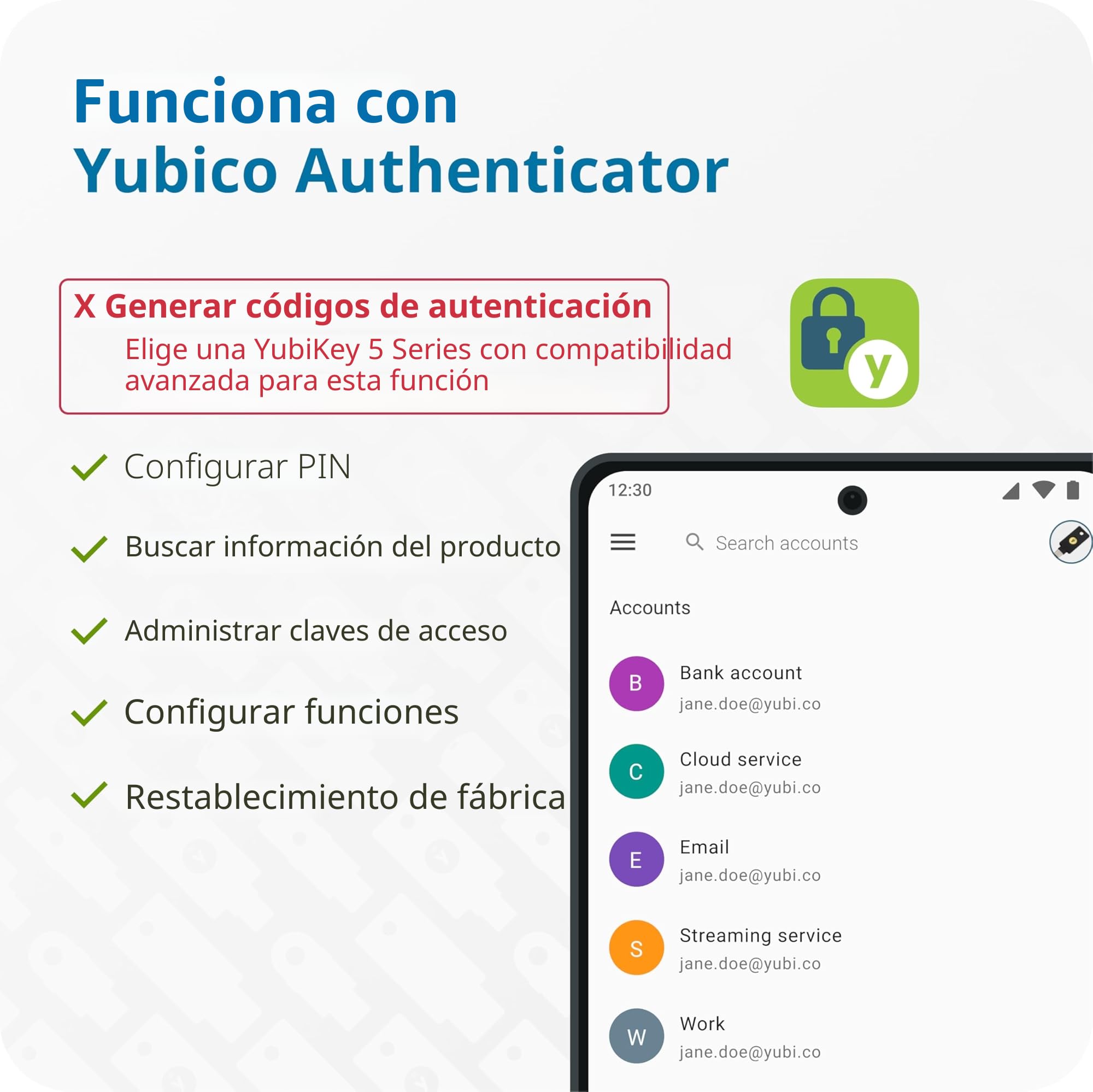 Yubico - Security Key NFC - Color Negro - Llave de Seguridad para el Sistema de autenticación de Dos factores (2FA), conexión Mediante USB-A o NFC, certificación FIDO U2F/FIDO2