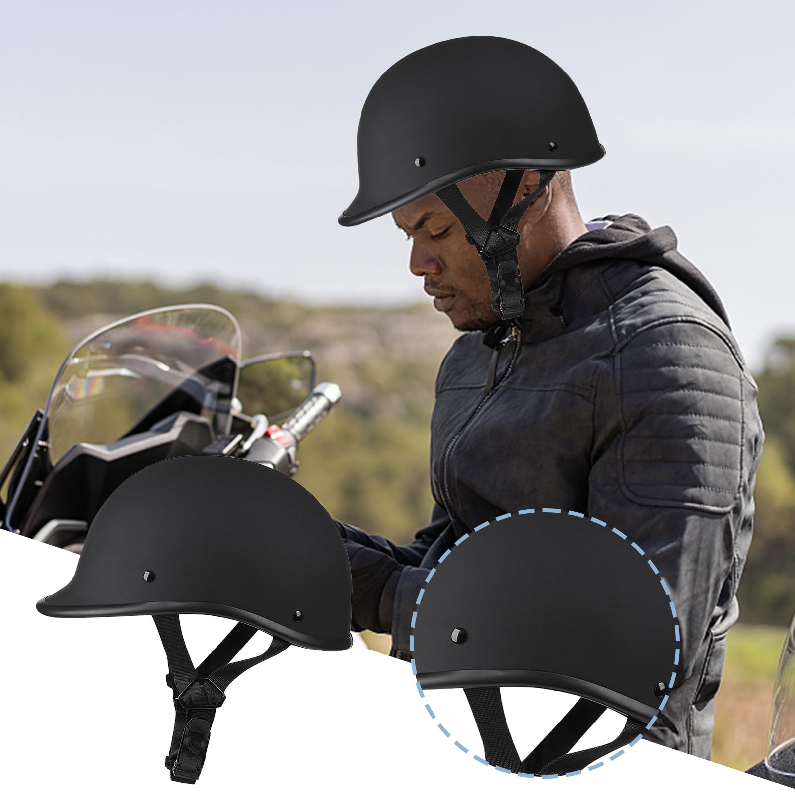 Czapka motocyklowa, miejska czapka motocyklowa, wygodne bezpieczne urządzenie, ochrona w stylu vintage, dla kobiet, dorosłych, mężczyzn, wycieczka samochodowa, jazda na świeżym powietrzu