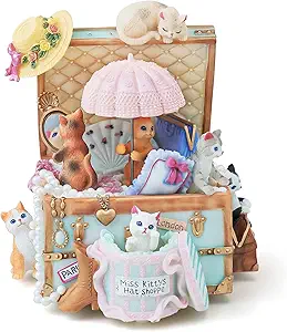 Cat Music Box Wife Gift - Valentine Birthday Gifts for Girlfriend Women Girl Daughter Cute Cats Jewely Musical Boxes Romantic Mechanism Personalized Anniversary Christmas Present Play Canon