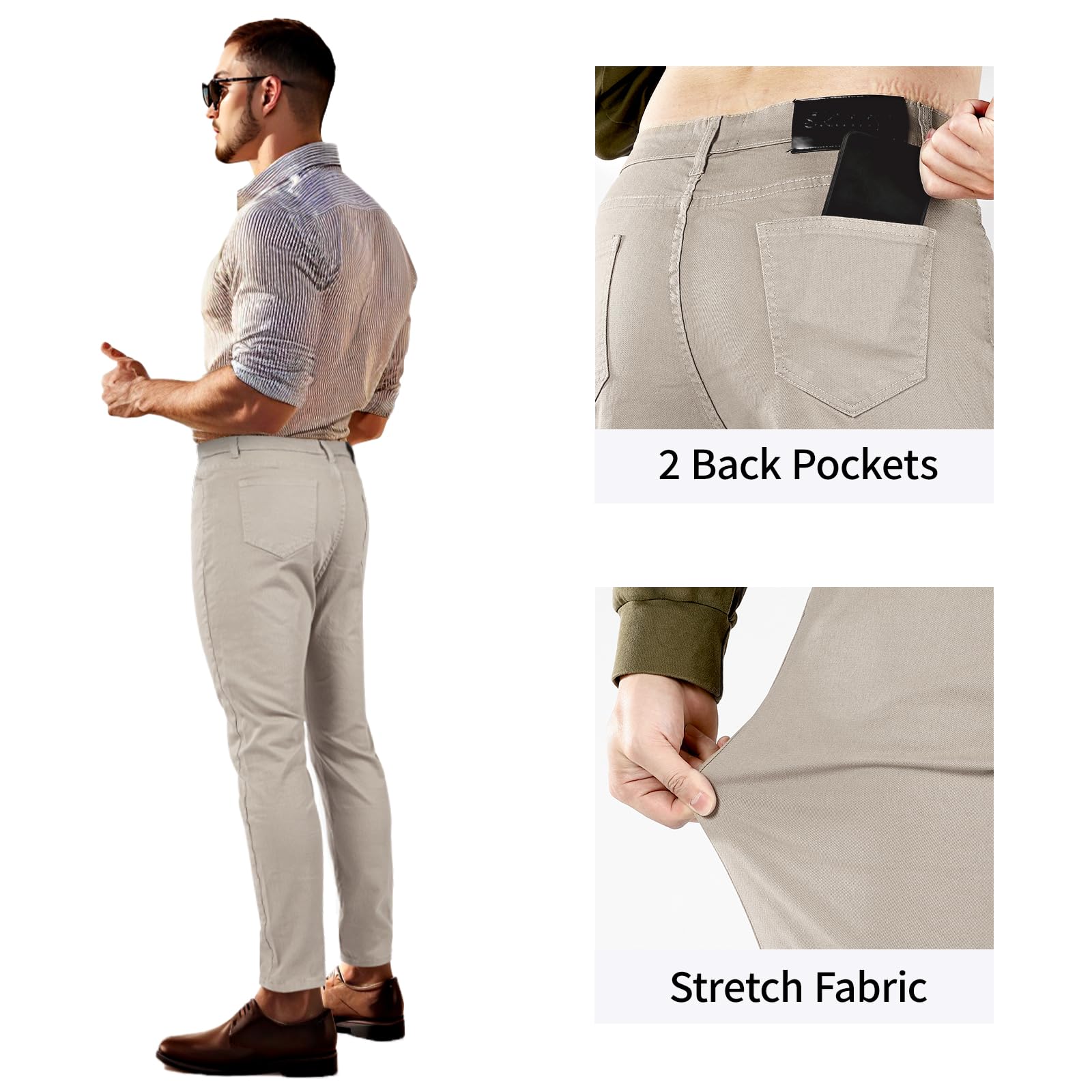 GINGTTO Hombre Pantalón Vaqueros Skinny Fit Super Elasticos Denim Jeans Slim Stretch Pantalones