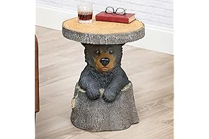 Black Bear Surprise Accent Table: A Touch of Wilderness Charm