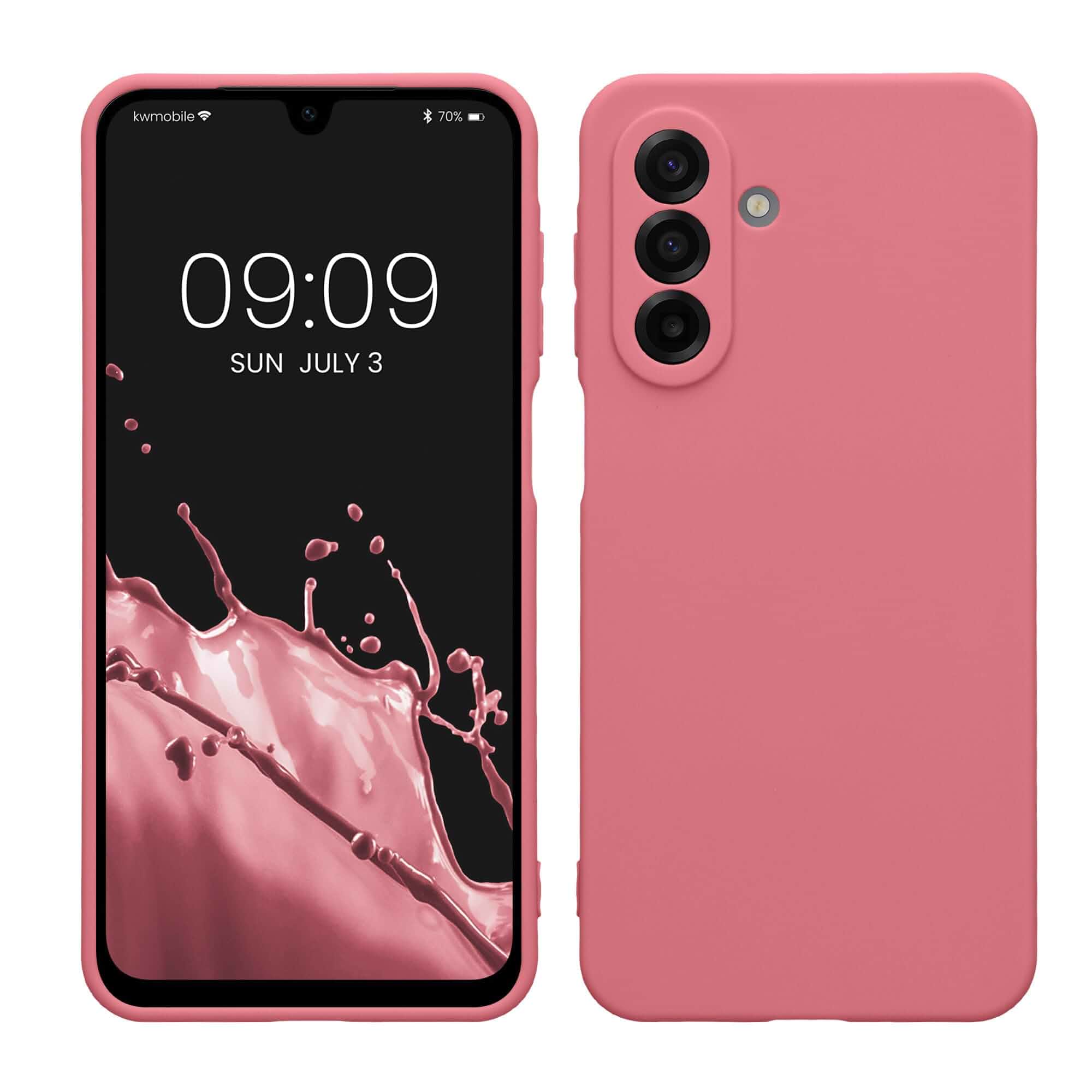 kwmobile Case Compatible with Samsung Galaxy A17 4G / 5G Case - Protective Slim TPU Phone Cover - Soft Matte Finish - Dark Rose