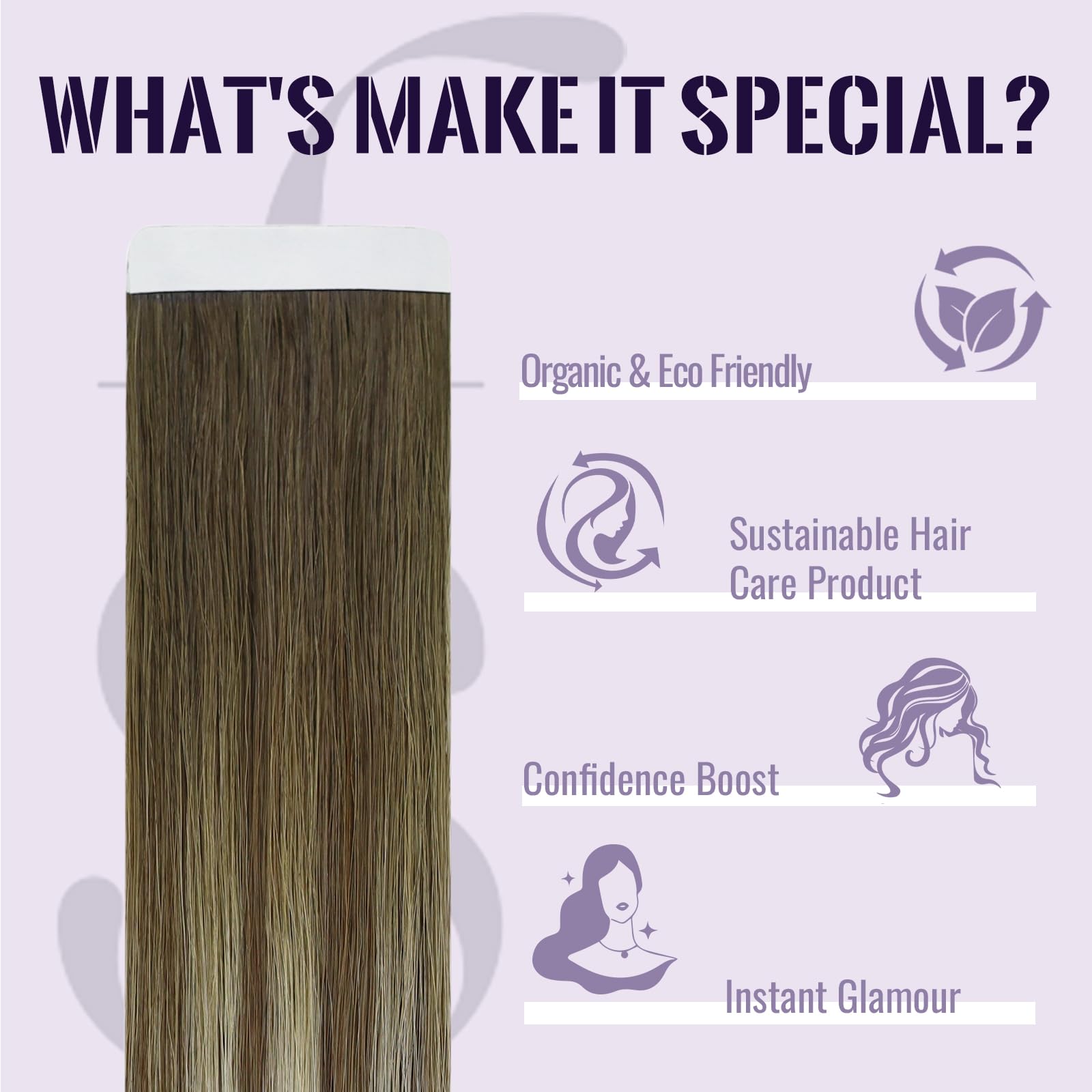 Fshine Extension Biadesivo Capelli Lisci 30g 20Pcs 30CM Extension Adesive Capelli Castano Scuro A Castano Cenere Con Highlight Del Biondo Medio Extension Capelli Remy 3/8/22