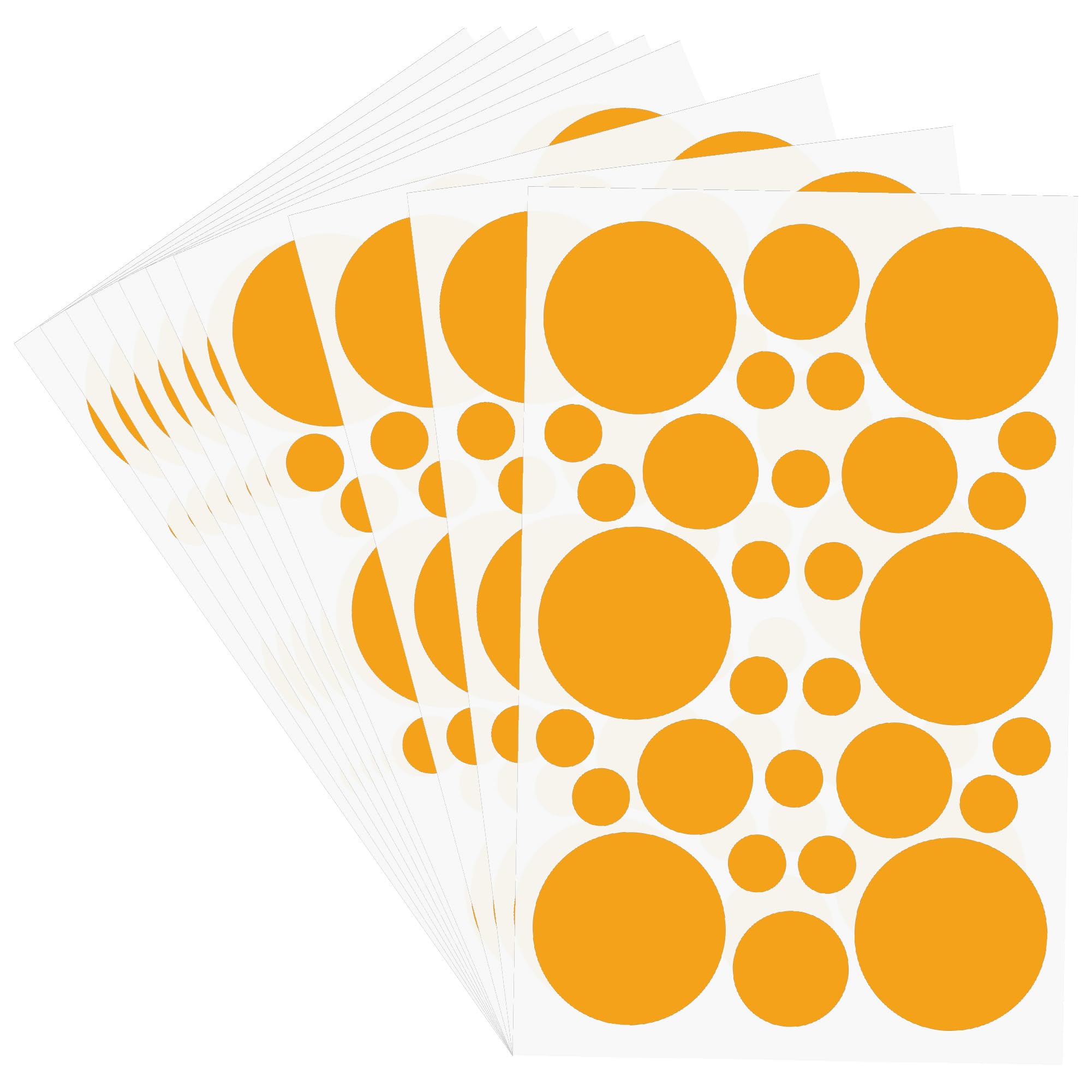 HYBSK 300pcs Color Coding Circle Labels - 10 Sheets of Assorted Sizes and Colors Round Stickers for Warehouse Inventory Organizer (Orange)