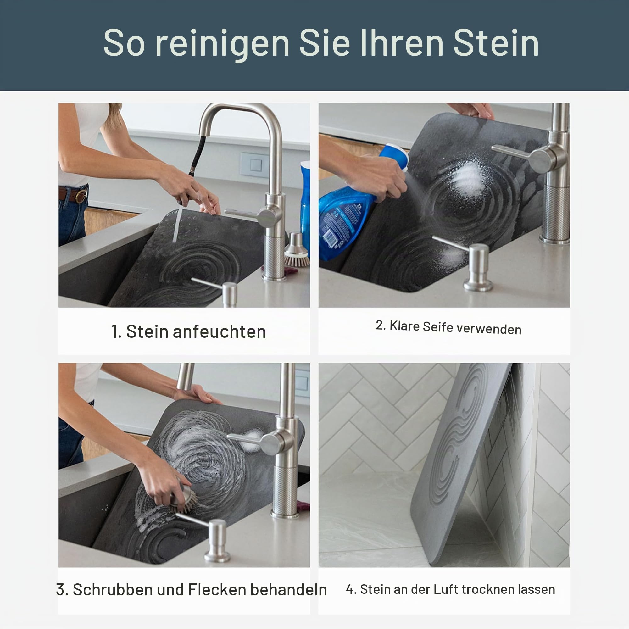 Dorai Badematte für Zuhause, 59,9 x 39,1 cm, luxuriöse Kieselsteinmatte, schnelltrocknend, rutschfest, regensandstein