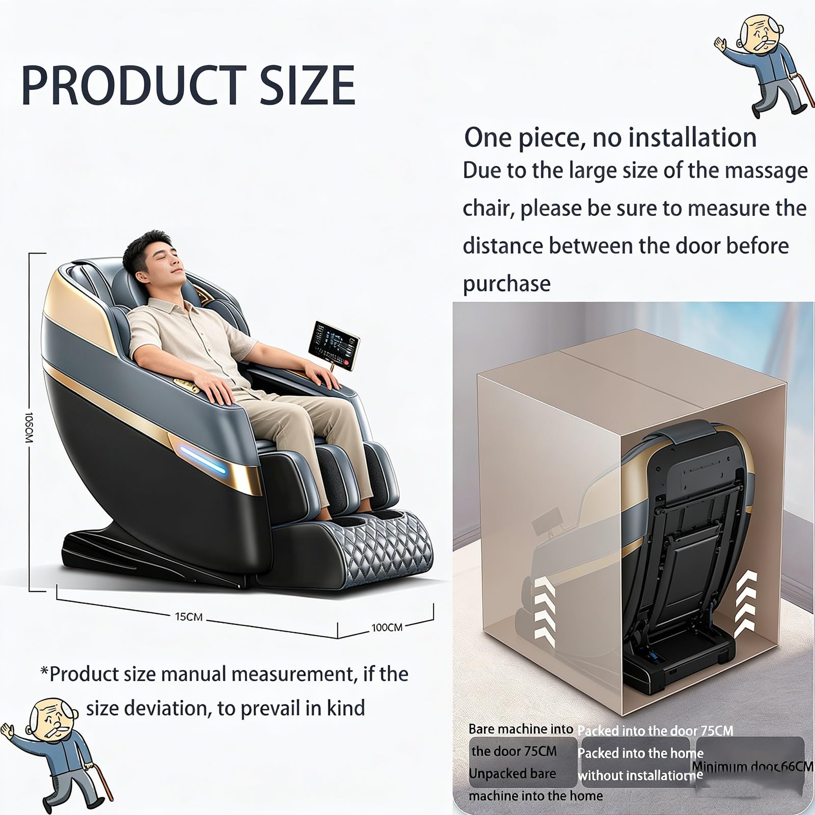 Sedia Da Massaggio 4D, massaggio Alla Schiena Reclinabile SL Dual Orbit Bluetooth Musica Funzione Di Massaggio Del Piede(Noir)