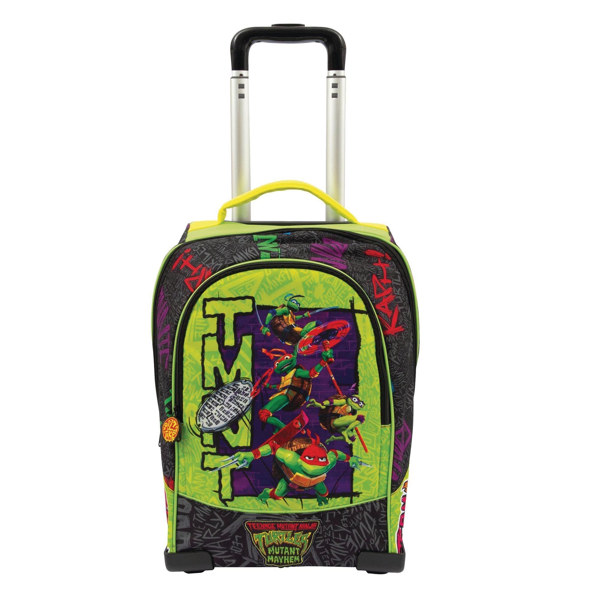 Giochi Preziosi – TARTARUGHE NINJA 2023 CAOS MUTANTE - ZAINO TROLLEY 2 RUOTE – PER BAMBINI A PARTIRE DAI 3 ANNI – SCHIENALE “COMFORT BACK” – CARRELLO CON RUOTE -DIMENSIONI 134 L X 47 H X 23 P CM