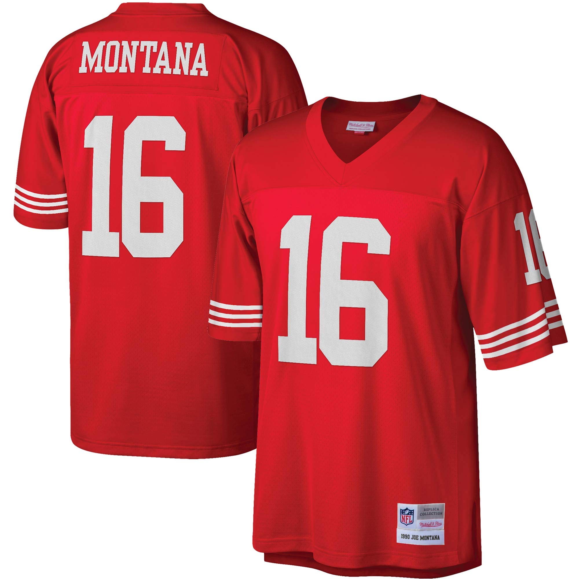 Mitchell & Ness Men's Joe Montana Scarlet San Francisco 49ers Legacy Replica Jersey