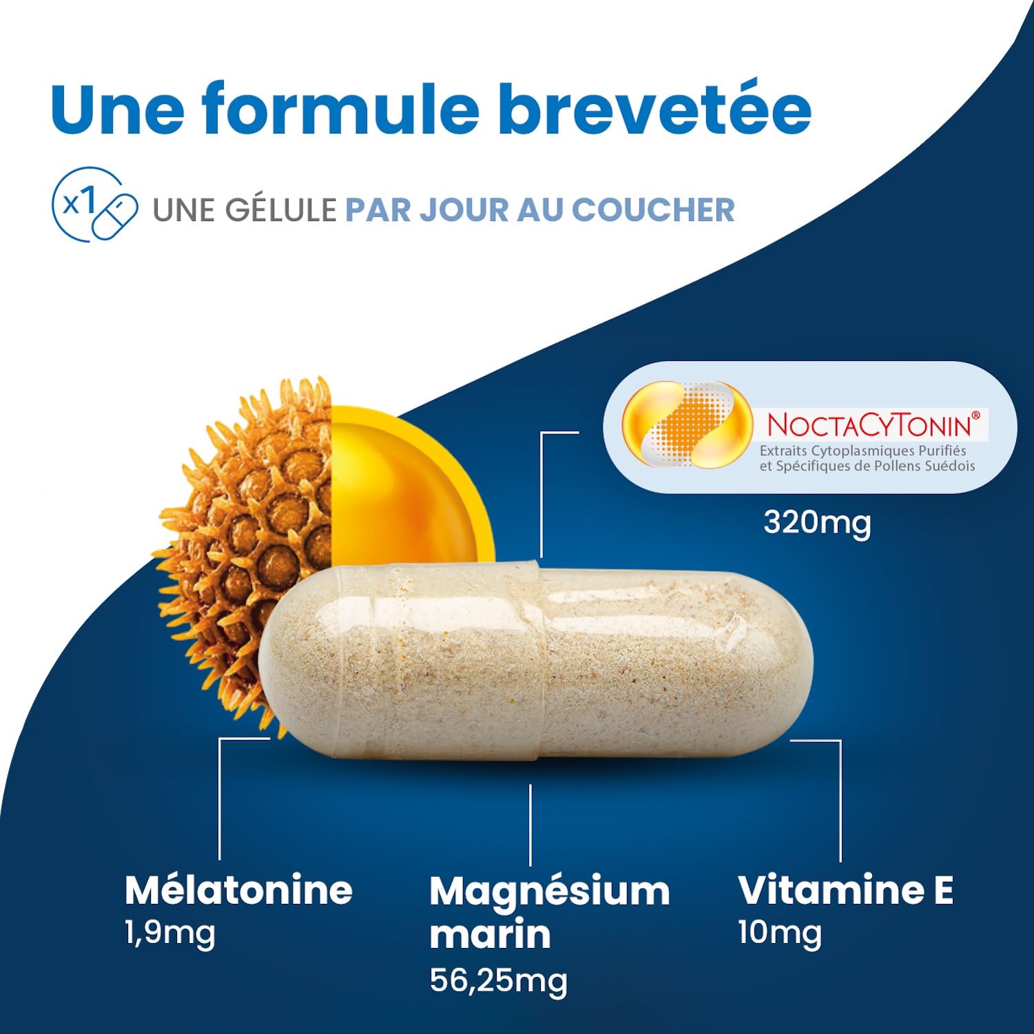 UPSA - Sérélys NUIT- Complément Alimentaire à Base de Mélatonine 1,9 mg, Magnésium & Vitamine E - Endormissement, Fatigue, Troubles du Sommeil & Sueurs Nocturnes - 30 Gélules Végétales - 1 mois