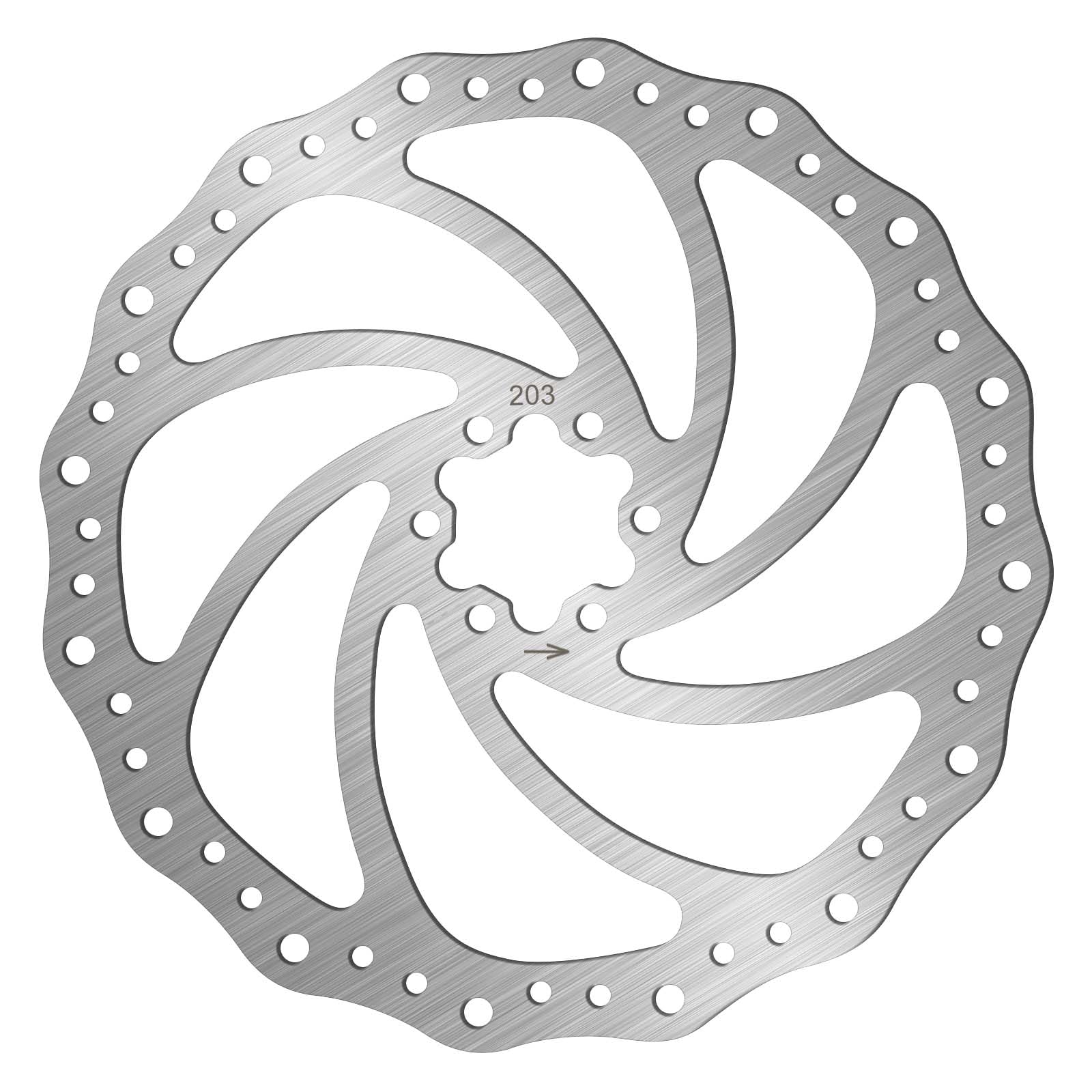 BUCKLOS MTB 140mm 160mm 180mm 203mm Bike Disc Brake Rotor with 6 Bolts