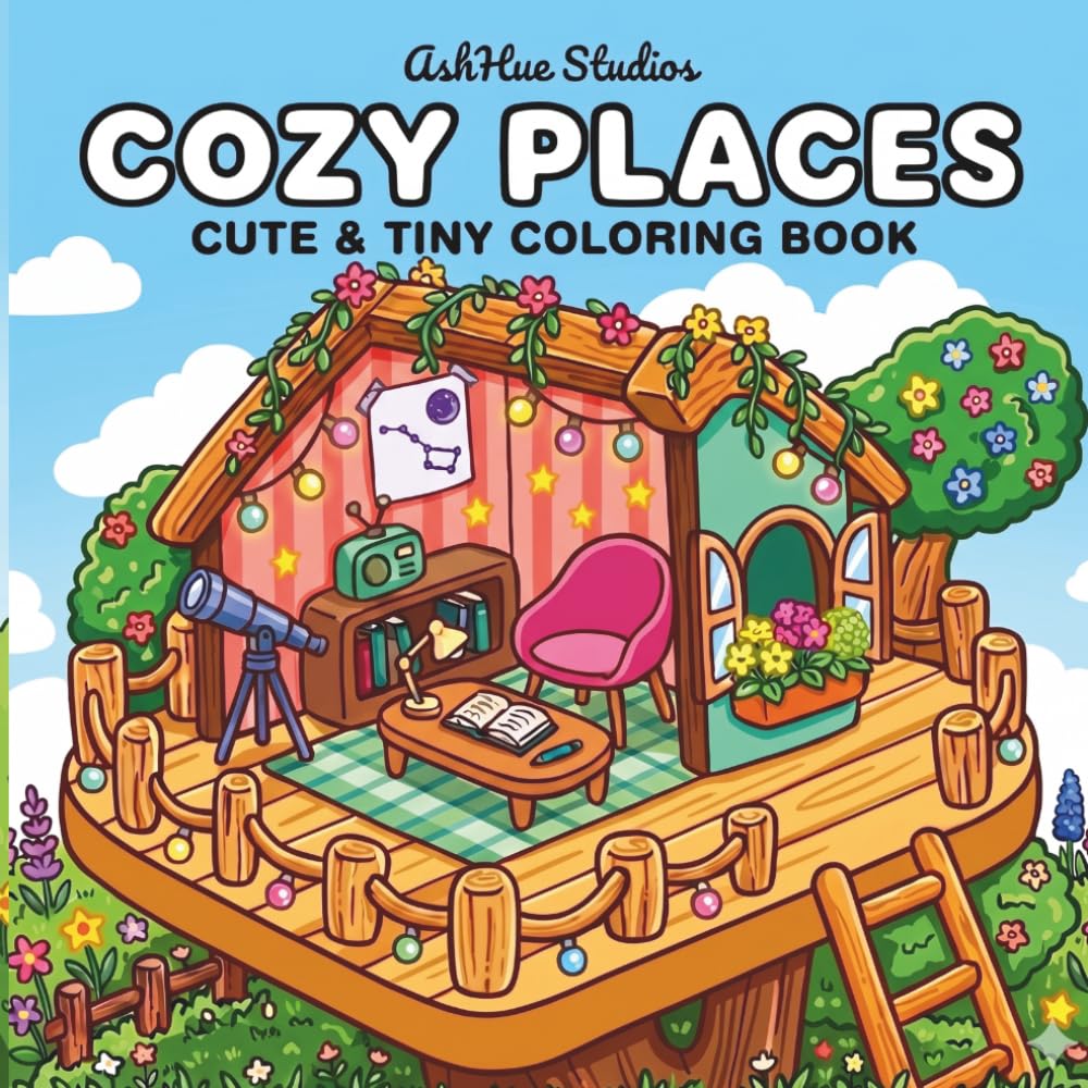 Cozy Places: Cute and Tiny Coloring Book , Adorable Rooms, and Relaxing Everyday Scenes to Color and Unwind