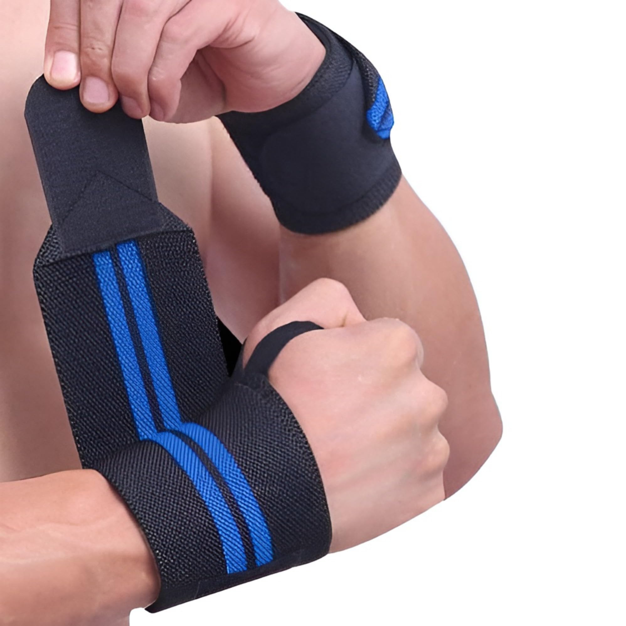 Wrist Support for Men & Women, Wrist Band for Gym Wrist Wrap/Straps Gym Accessories for Men for Hand Grip & Wrist Support Crepe Bandage While Workout & Muscle Relaxation (PACK OF 1 PAIR, BLUE)-image-43