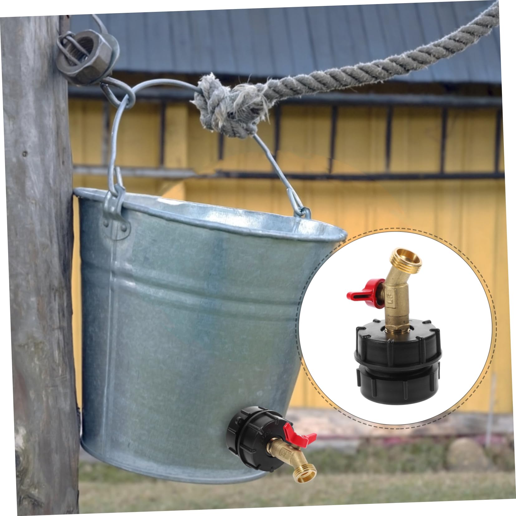 ibasenice 5 Piezas Accesorios De Conector De Cubo Adaptador De Agua del Tanque De Asas IBC Ajuste De Barriles De Tonelada Adaptador IBC y Grifo De Jardín IBC a 1/2 Grifo Abs