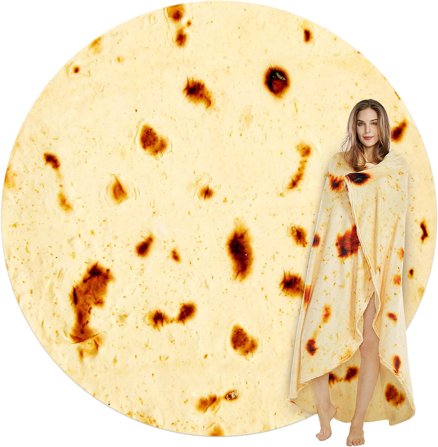 SeaRoomy Burritos Tortilla Throw Blanket, Tortilla Wrap