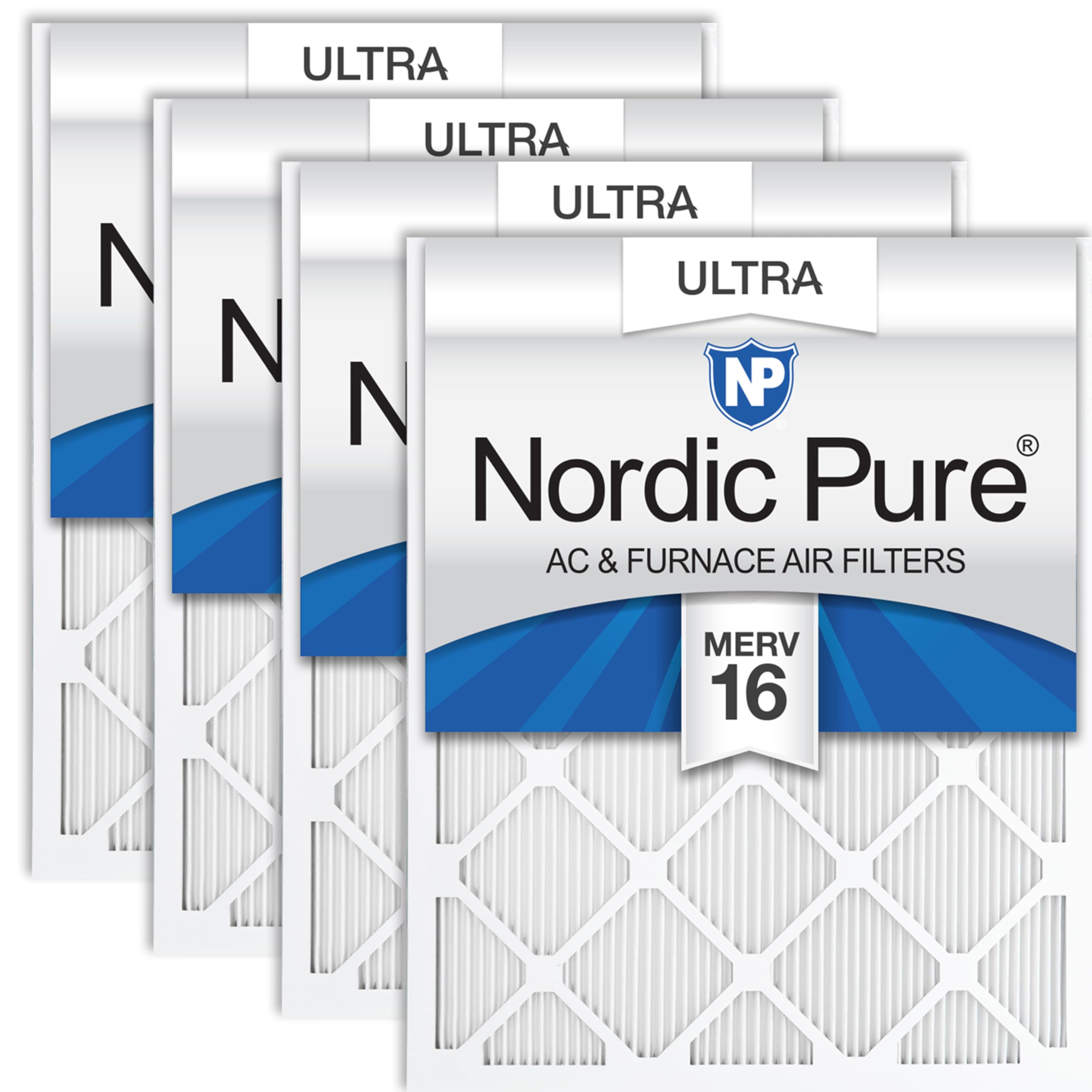 Nordic Pure 10x20x1 Pleated Ultra MERV 16 AC Furnace Air Filters 24 Pack