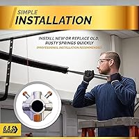 Vista 8 de Muelle de torsión para puerta de garaje (207 x 1.75 x 25) Rodamiento de acero de 1 pulgada + par de barras de bobinado Reemplazo de herida