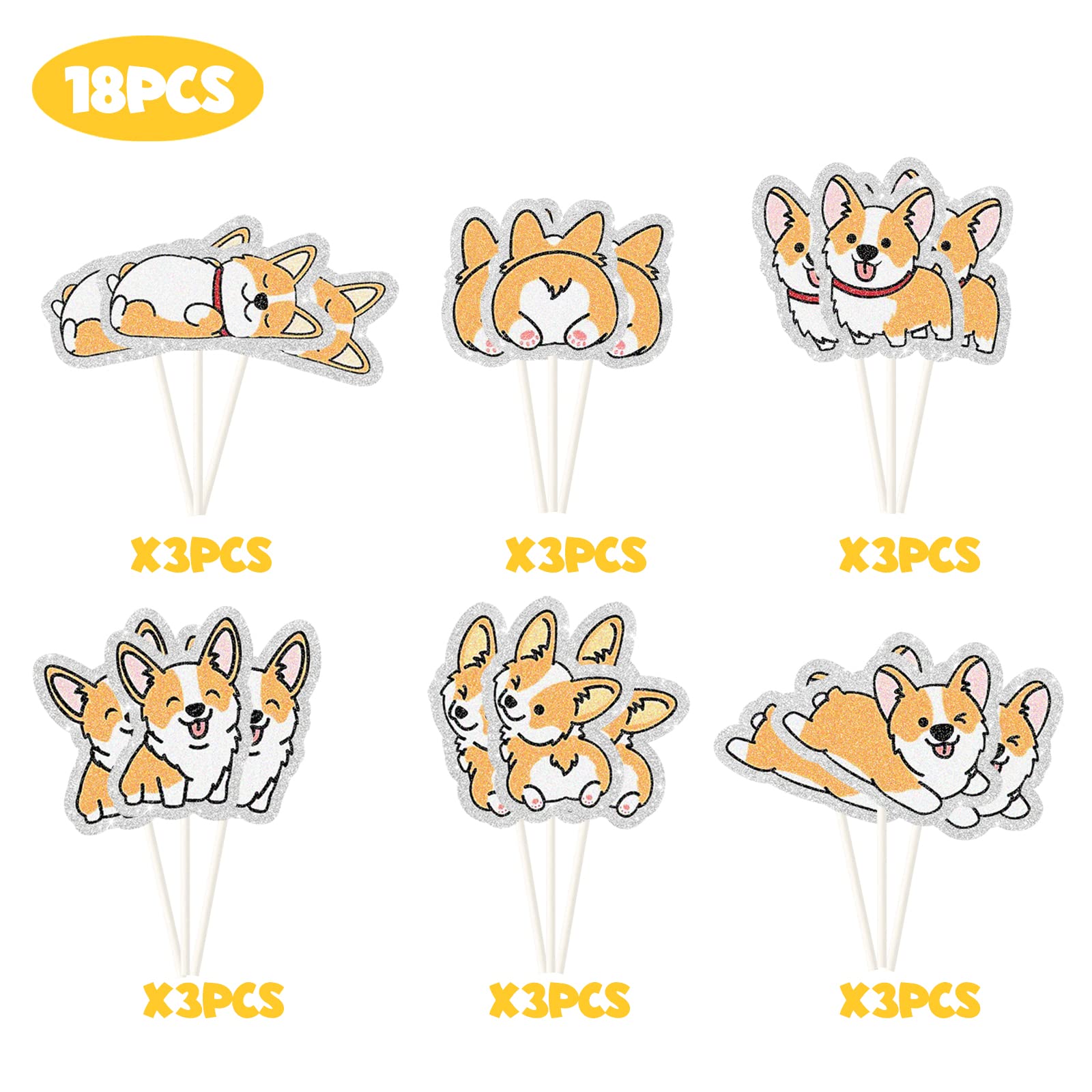 Corgi Cupcake-Topper – Niedlicher Hund, Perfekt Für Geburtstagsparty-Deko & Kuchenverzierung