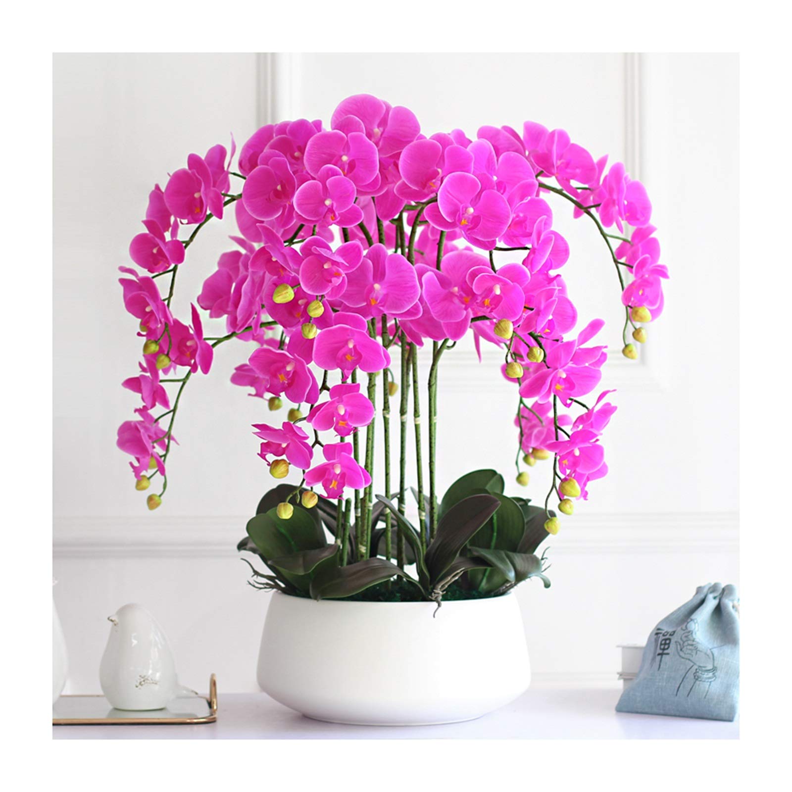 IUokLU Artificial Flowers Extra Large Orchids Potted - Real Touch Faux Phalaenopsis Flowers, Butterfly Orchids Bonsai Decoration For Parlor/Kitchen/Office