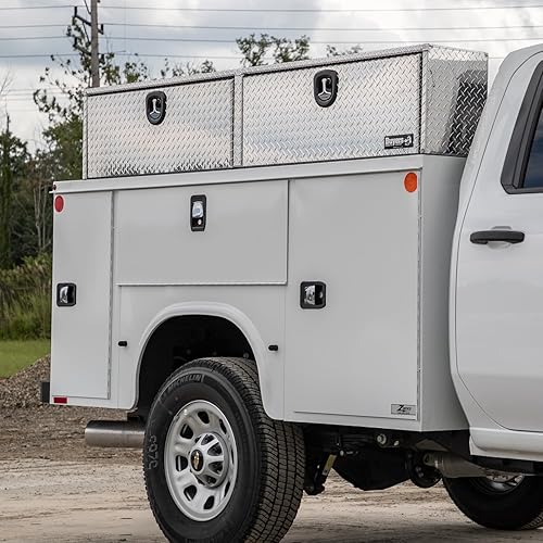 Miniatura 7 de Buyers Products 1701551 - Caja de herramientas para camión de aluminio plateado con tapa superior de rodamiento de diamante, 72 x 13 x 16 pulgadas,