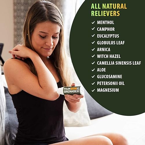 Miniatura 4 de Pain Grenade - Gel de secado rápido con plantas - Gel refrescante y cálido con árnica, mentol, alcanfor, glucosamina y otros botánicos naturales -