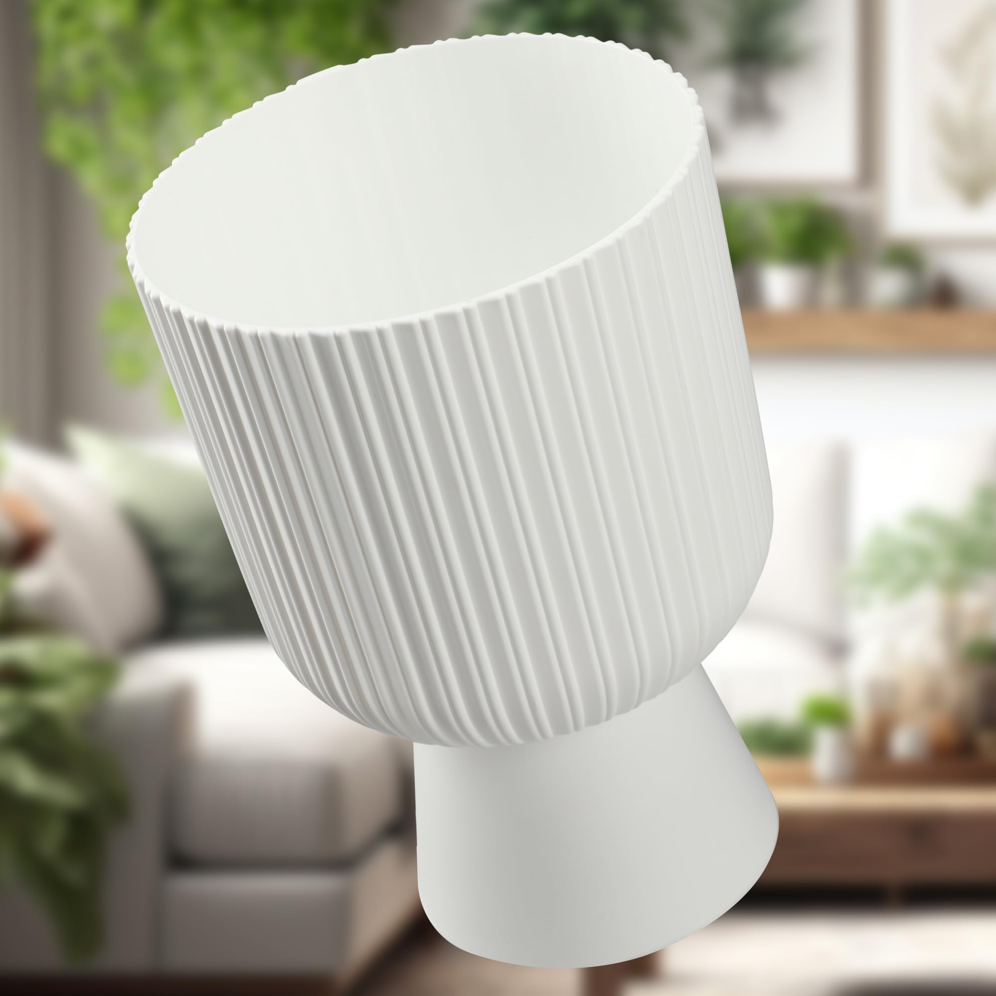 KADAX Macetero en forma de cáliz, maceta de plástico en 2 tamaños, maceta en 3 colores para balcón, terraza, alféizar de ventana, copa (18 cm, blanco)..
