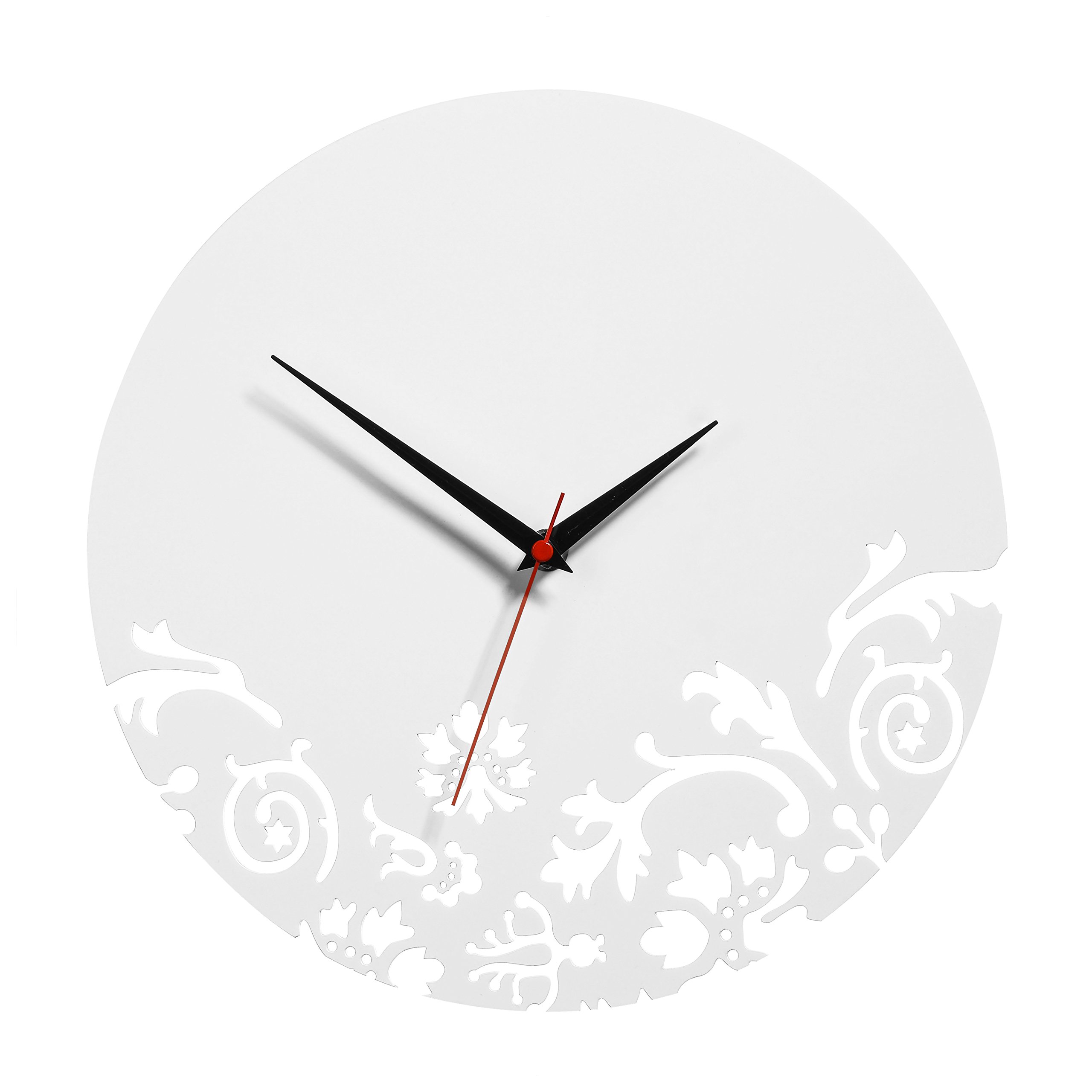 Premier Housewares Floral Swirl Wall Clock - White