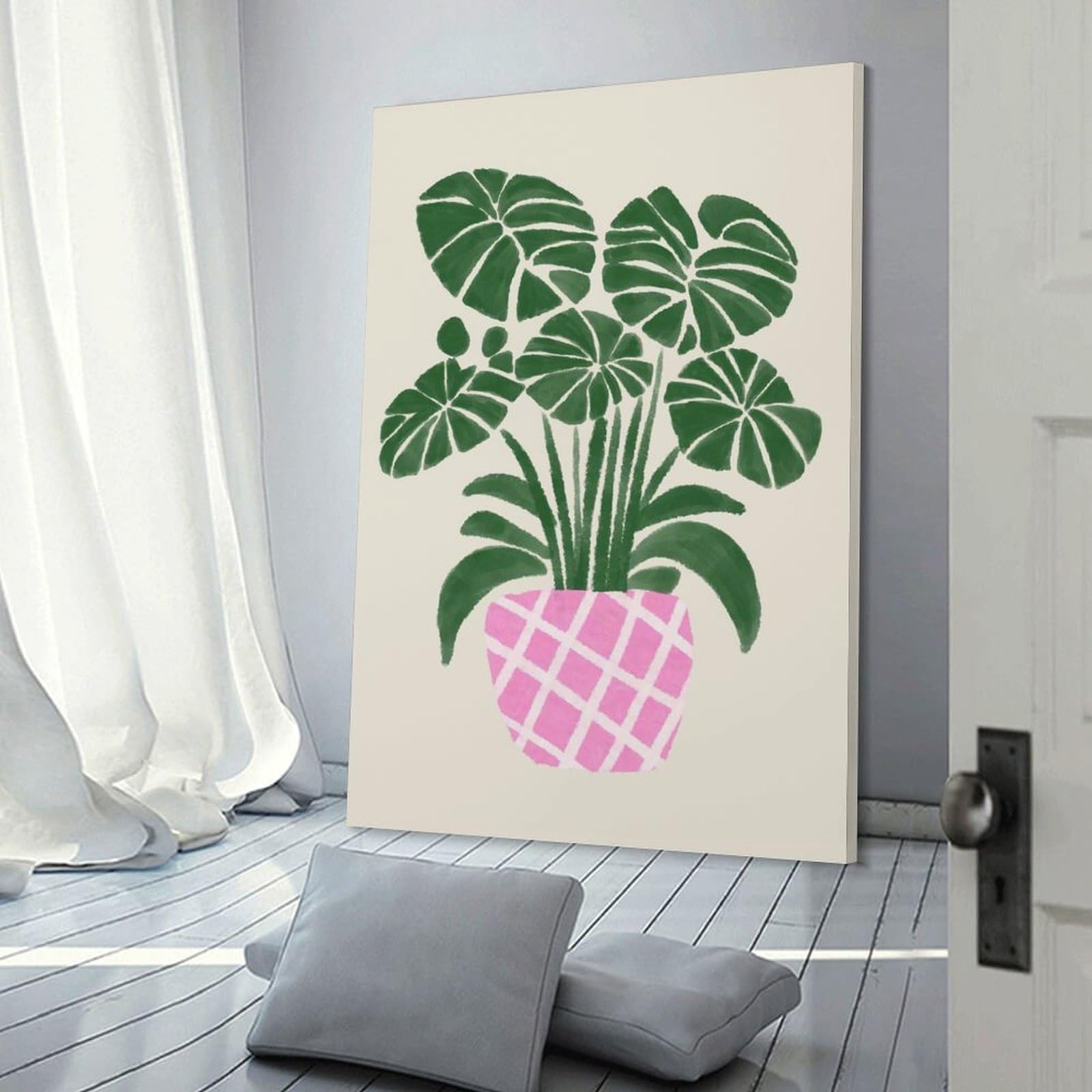 Junmoney Canvas Wall Decor Big Monstera Plant, 24x36inch(60x90cm), for Gallery Wall Layouts in Home Or Office, Home Wall Art for Statement Displays
