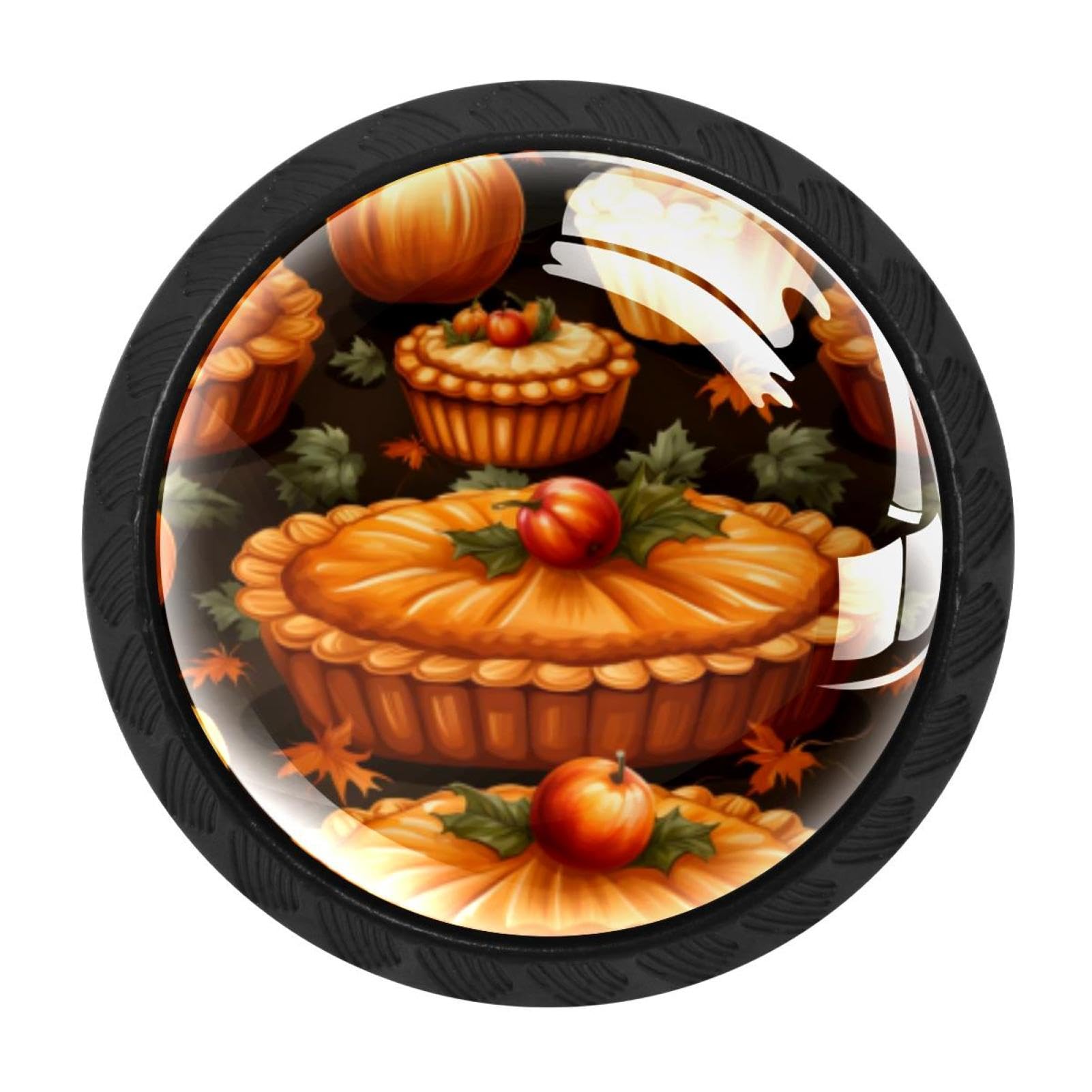 CHENZZZZ 4 Pack Cabinet Handles Black Thanksgiving Pumpkin Cabinet Knobs Draw