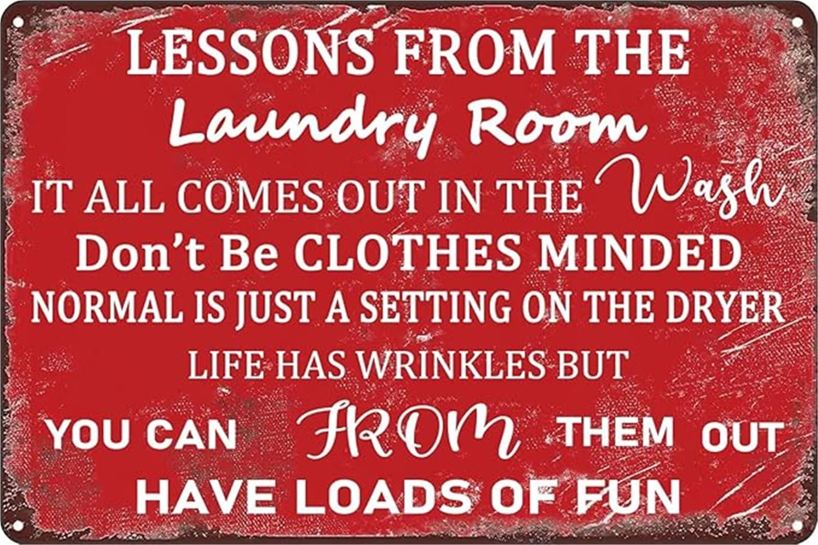 GYQYJPFZM Laundry Room Rules Classic Tin Sign Whimsical Wall Hanging for Laundry Room Kitchen Bathroom Den 8 X 12 in