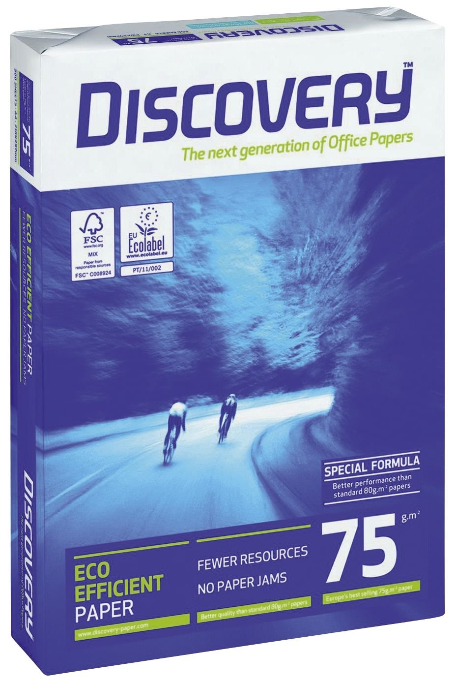 DISCOVERY 834279A75S papier do kopiowania, A4, bezdrzewny, 75 g/m², 2-krotnie dziurkowany, 500 arkuszy, biały
