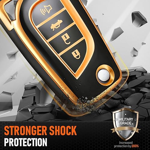 Miniatura 3 de Toykee Accesorios para llavero Toyota 2018-2022 Camry RAV4 Highlander Avalon C-HR Prius Corolla GT86 4 botones, funda de TPU+anillo en D + gancho