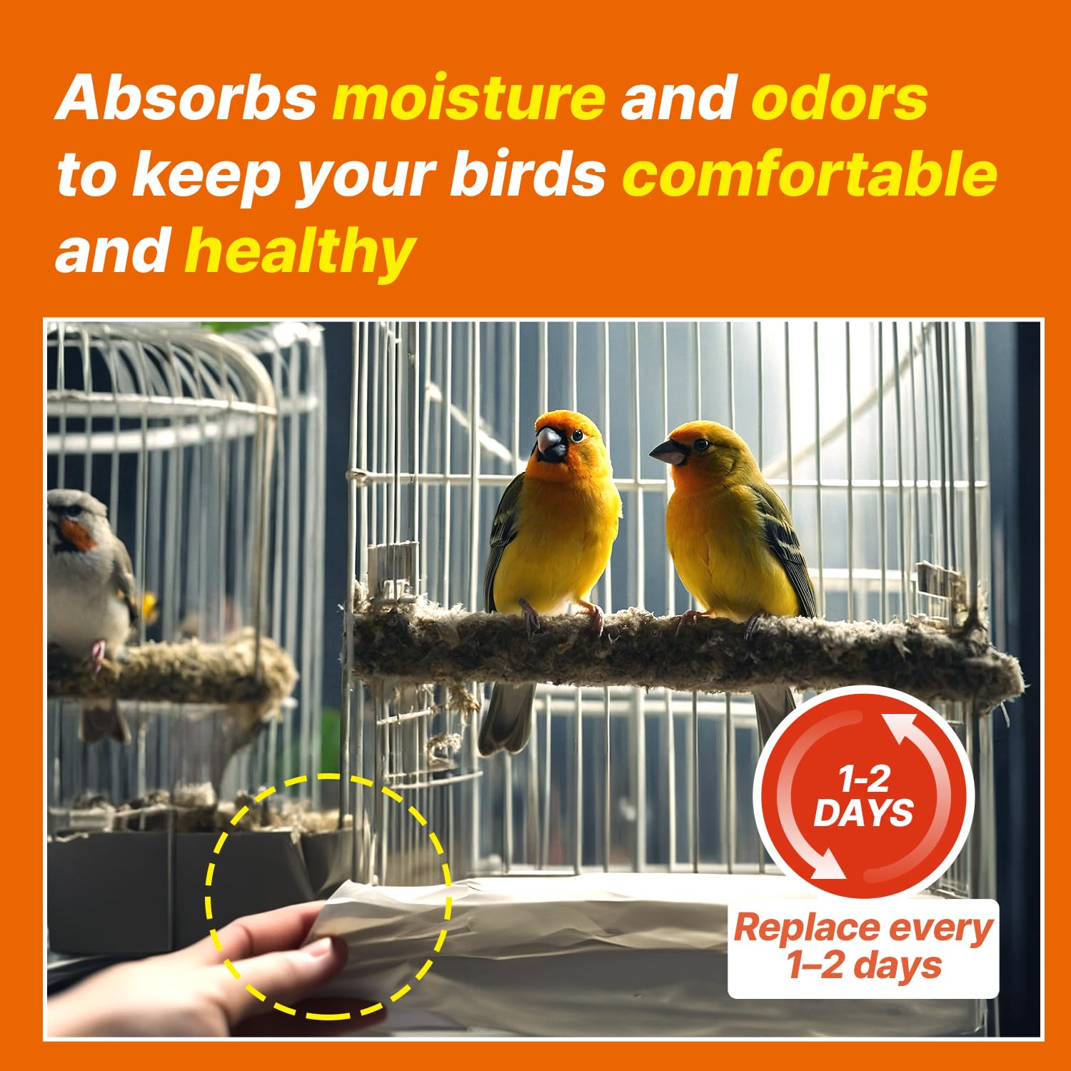 TORTO9 Cage Liner Sheets for Birds – 120 Pack, 31 x 21.5 in, 5.5 lb | Acid-Free & Non-Toxic Paper | Safe Pet Bedding, Craft Supply, Packing & Shipping Use - image 4