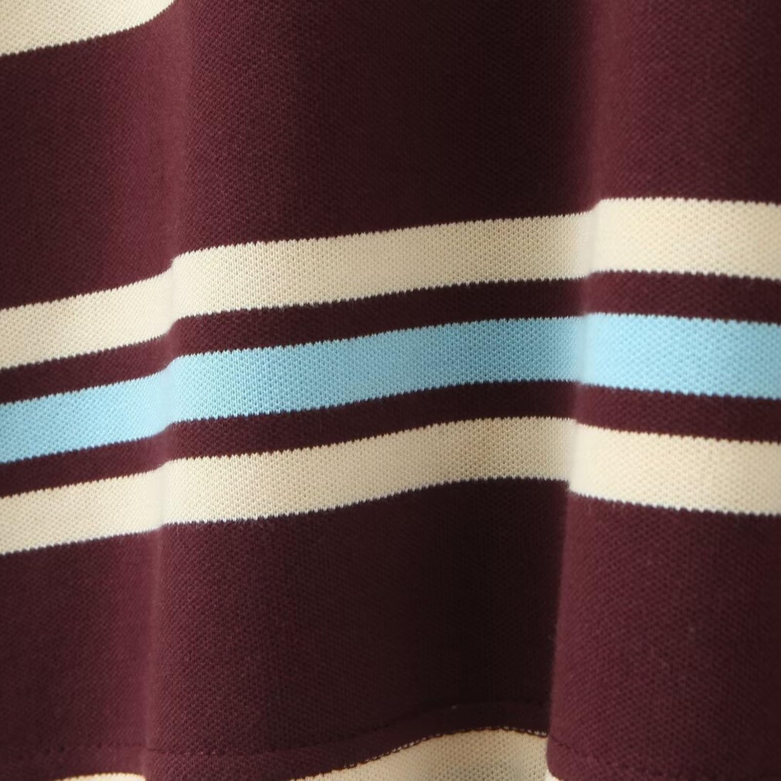 Polo da donna a righe, a maniche lunghe, con bottoni, vestibilità normale, a maniche lunghe, con spalle sovrapposte
