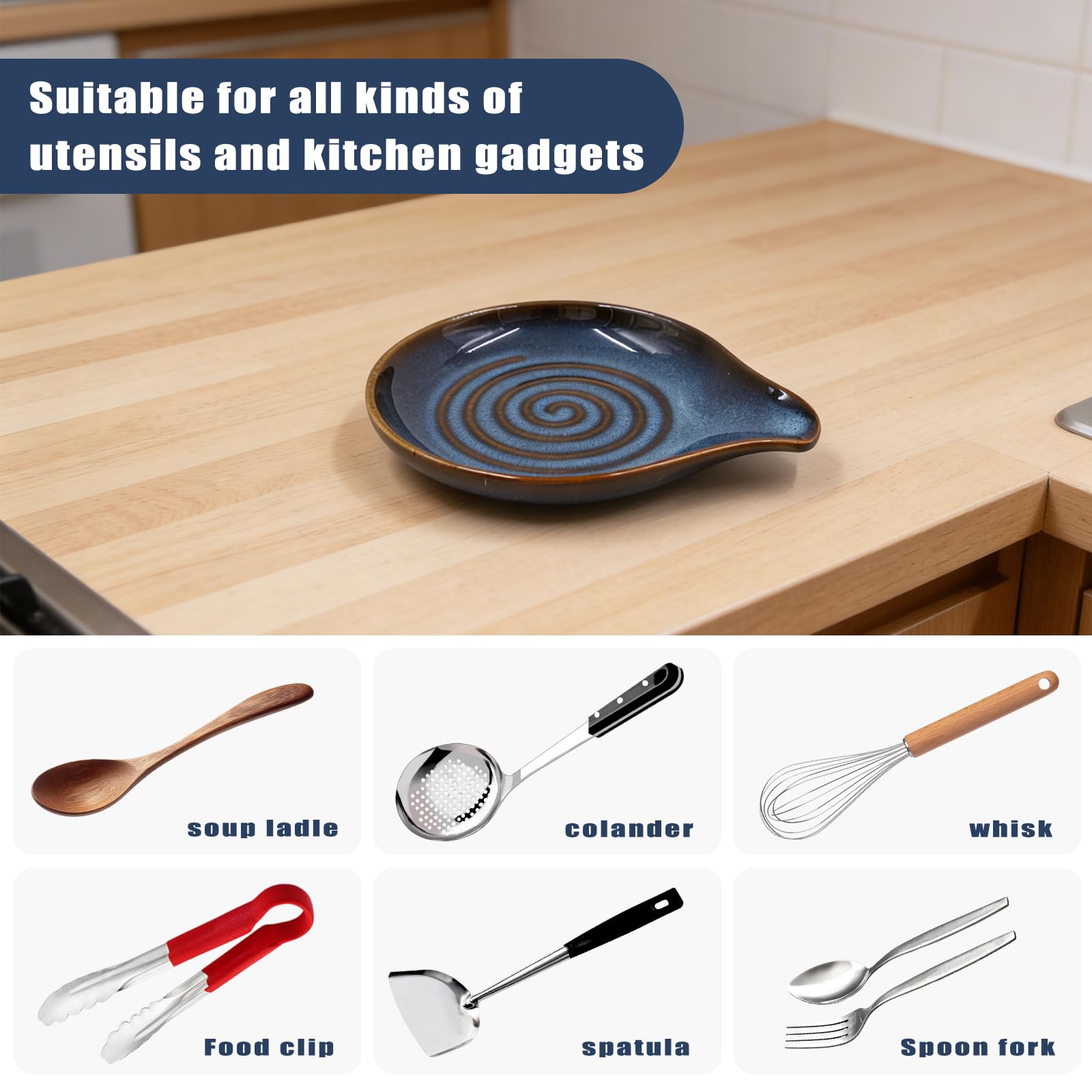 Support Cuillère Cuisine Céramique Résistant Chaleur Compatible Lave Vaisselle