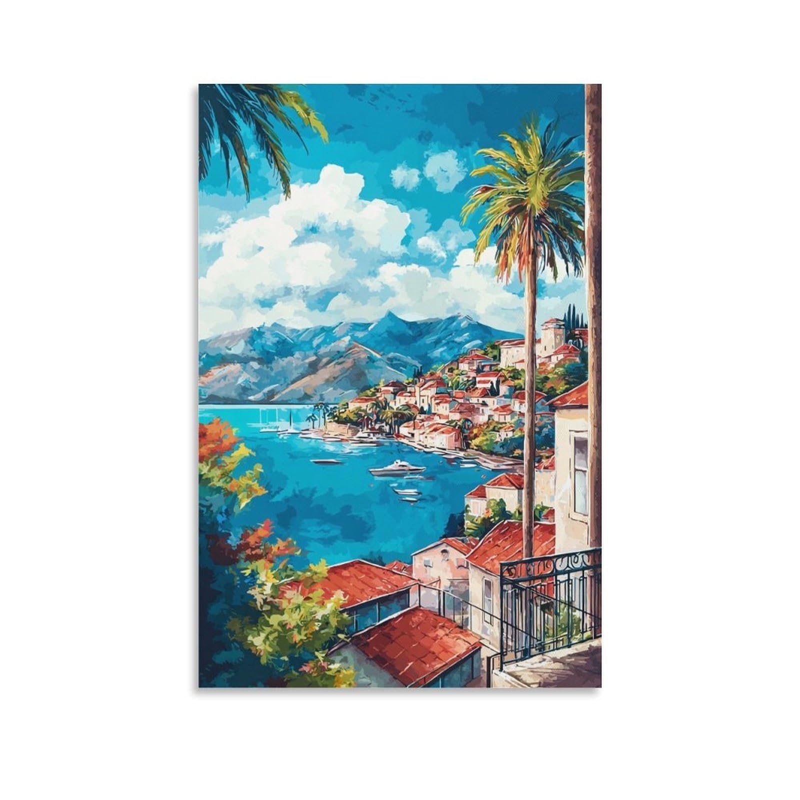 Catalina Island Poster 24x36inch(60x90cm) Vintage Watercolor Canvas Art