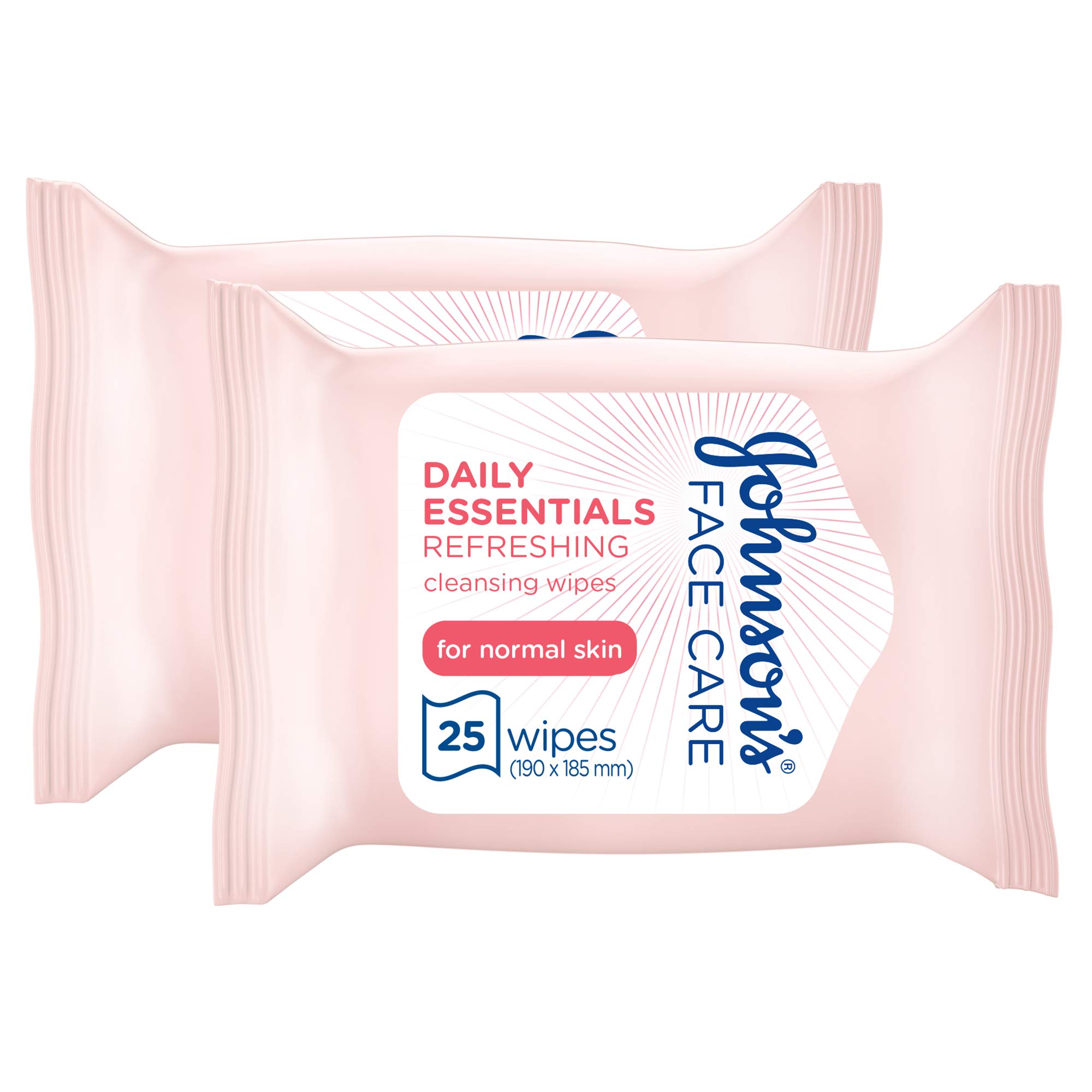 Johnson & Johnson Micellar Wipes Refreshing with Skin-Loving Minerals, Pack of 2x25 Wipes, Suitable_for Normal Skin Types, Gentle Makeup Remover Wipes, Hydrates and Cleanses, Safe_for Sensitive Eyes 25 wipes x 2