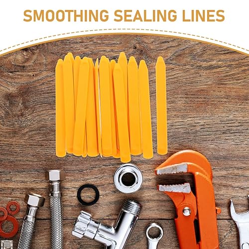 Miniatura 9 de Raspador de plástico Hemobllo Juego de 20 herramientas de calafateo de silicona, herramienta de acabado de lechada para sellado de suelos de cocina