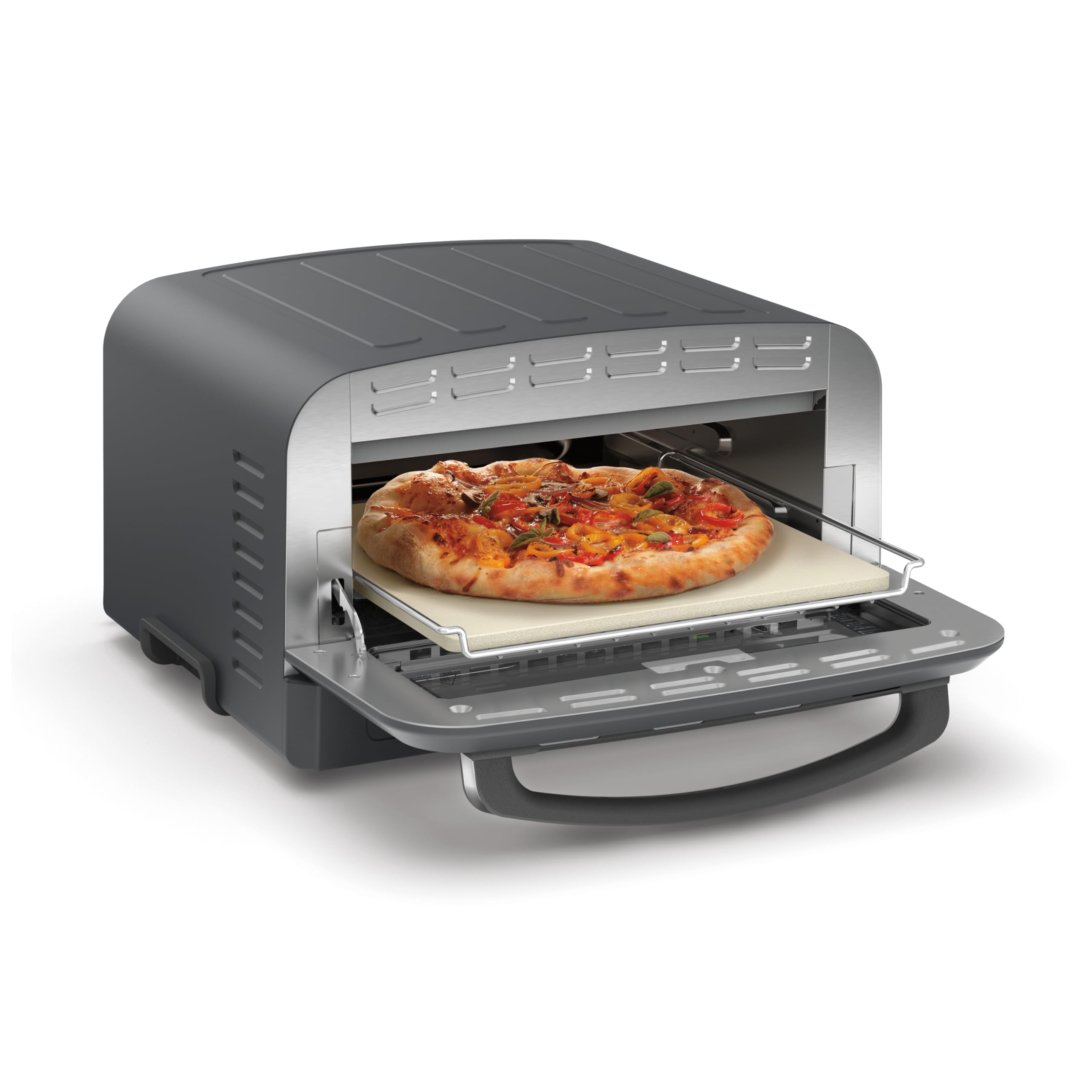 Cuisinart Indoor Pizza Oven – Bake 12” Pizzas in Minutes – Portable Countertop Pizza Oven – Matte Black Stainless Steel - CPZ-120MB (Renewed)