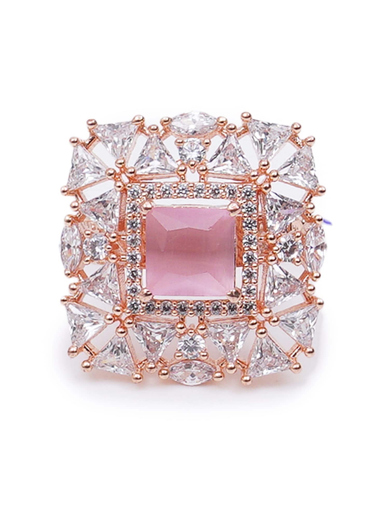 Karatcart Pink American Diamond Studded Classic Adjustable Ring for Women (B09P31241L) Amazon Price History, Amazon Price Tracker