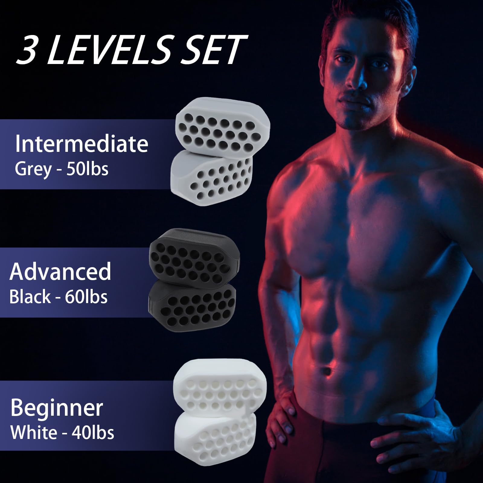 6 Balles Exercice Mâchoire En Silicone - Pour Ligne Jawline Définie Et Réduction Double Menton