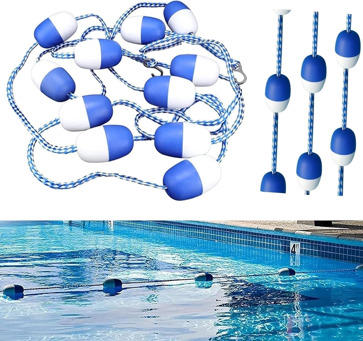 Corde de piscine haute visibilité pour sécuriser la zone de baignade