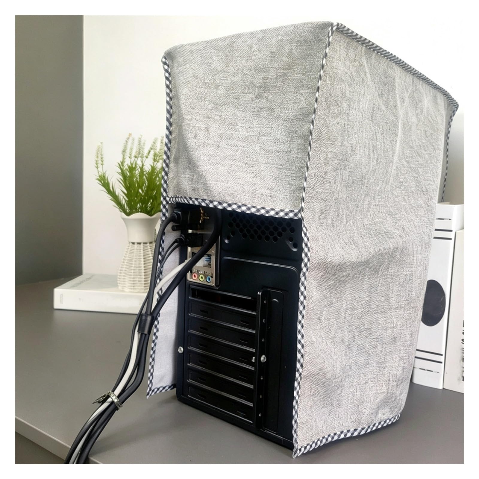 Staubschutz Tower PC Mit Offener Rückseite, Graue Polyesterhülle