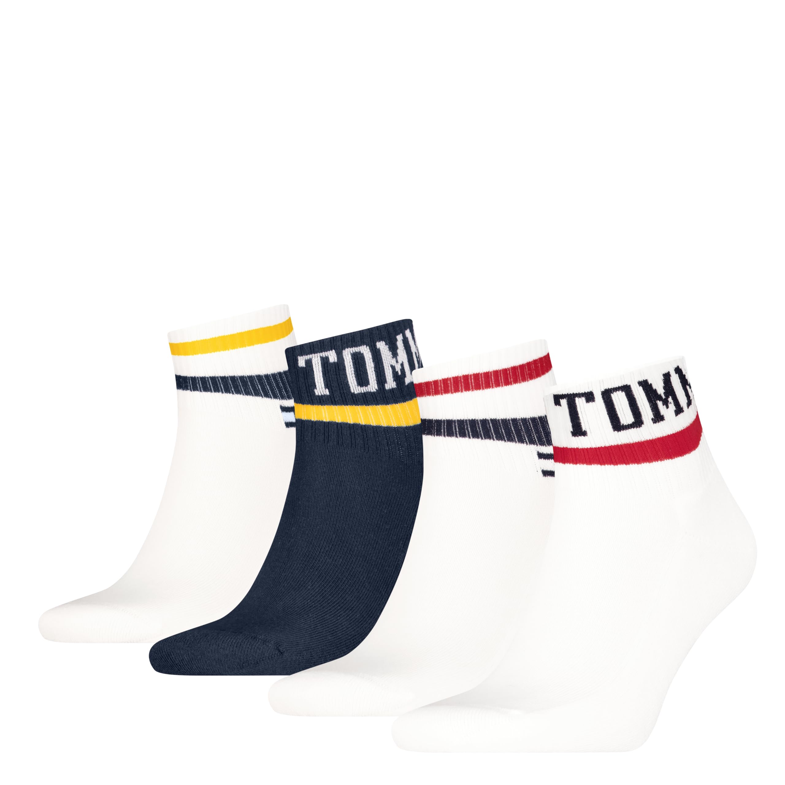 Tommy Hilfiger Unisex White/Navy 8719965009202 Th Uni Tj Quarter 4P Sport Ecom, 35-38